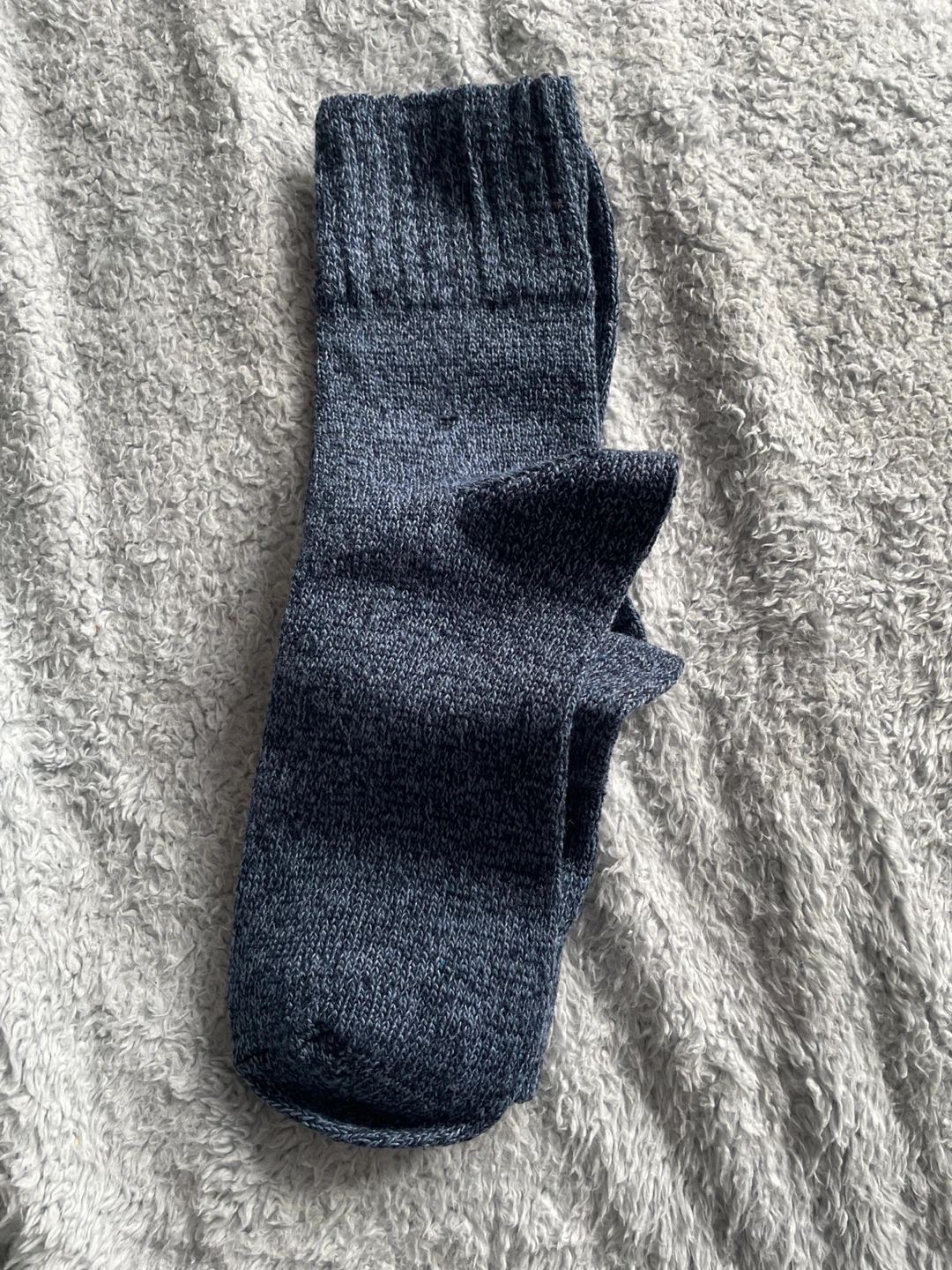 Men's Blue Marled Wool Blend Socks