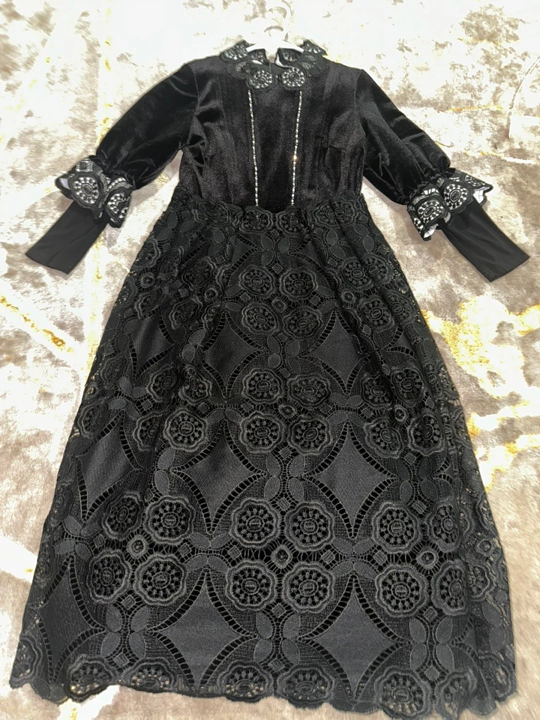 Black Velvet Lace Dress - photo 2