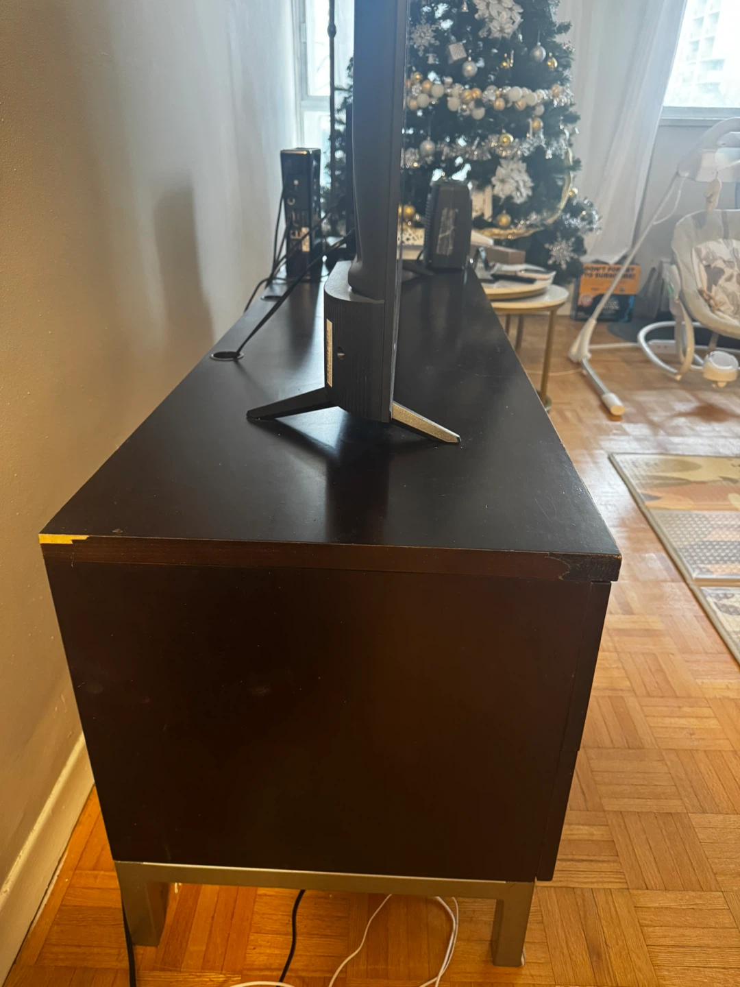 Dark Brown Media Console with Drawers - photo 2