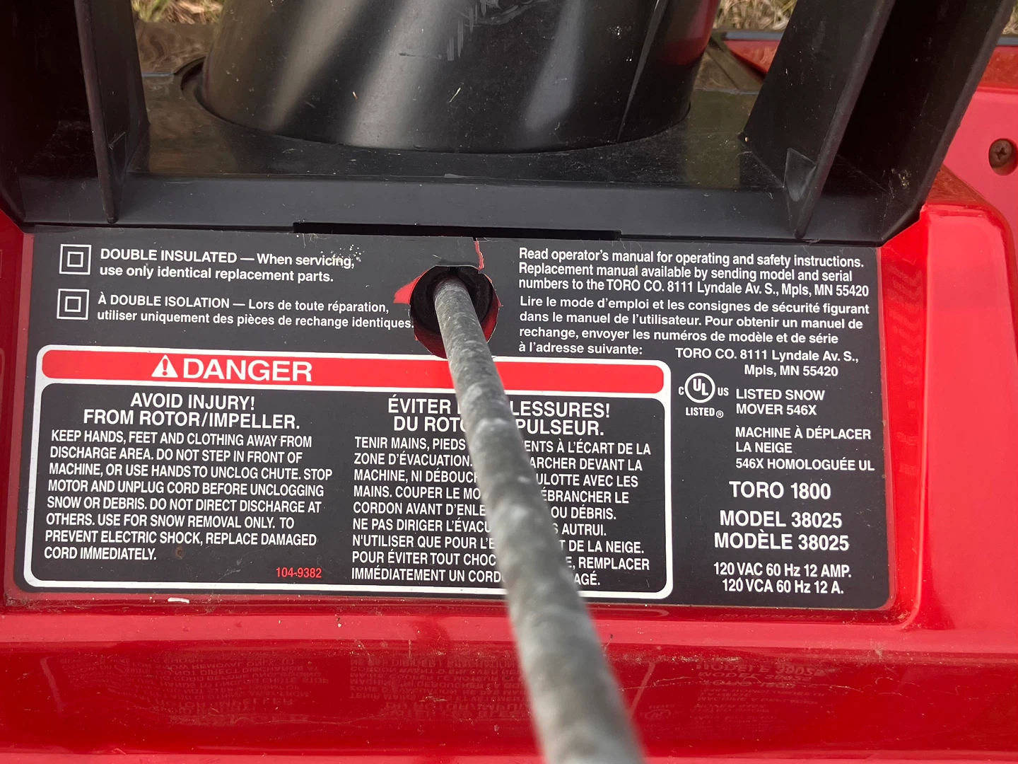 Toro Power Curve Snow Blower 38025 - photo 5