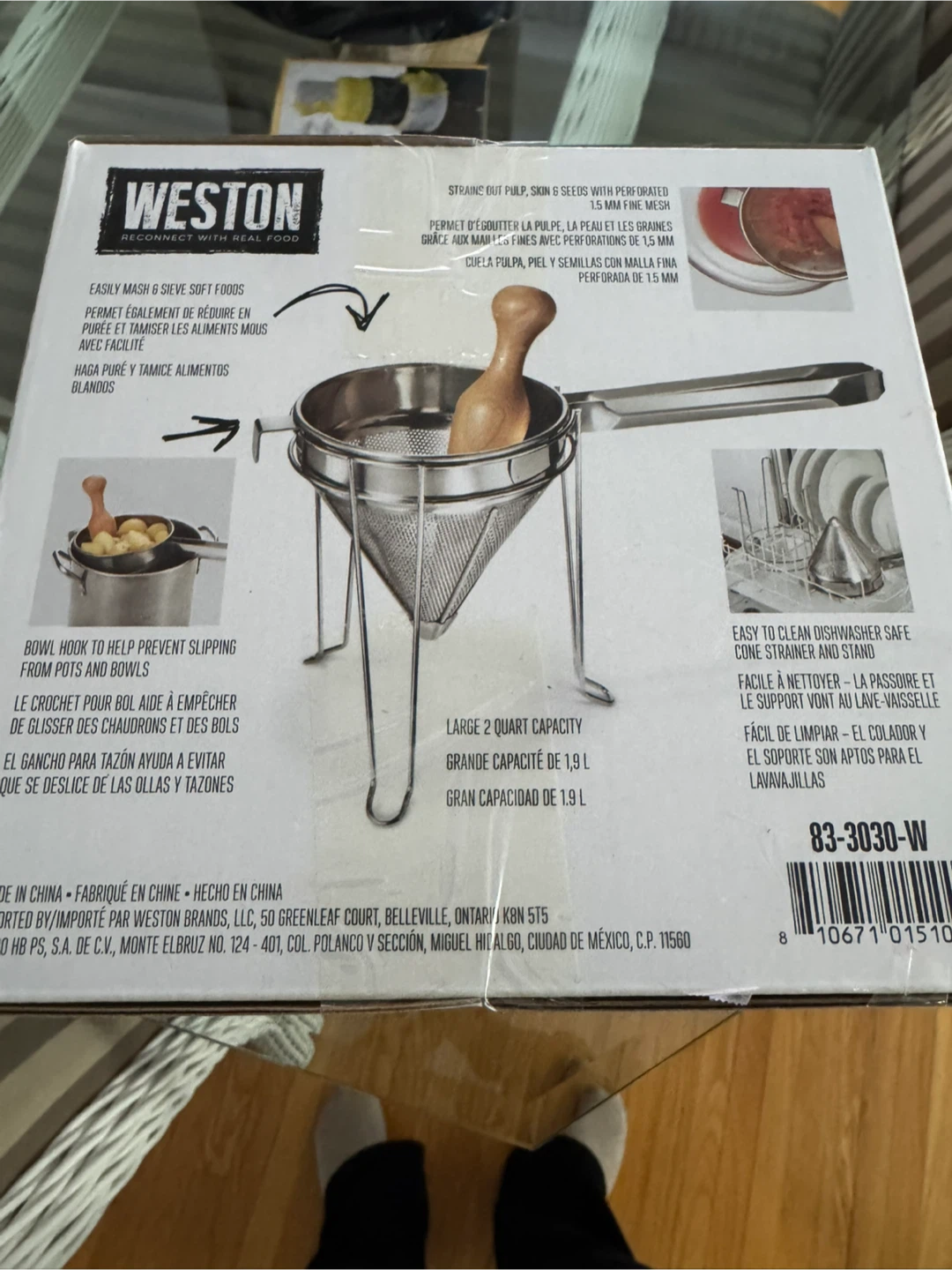 Weston 2 Quart Food Strainer and Cone - photo 2