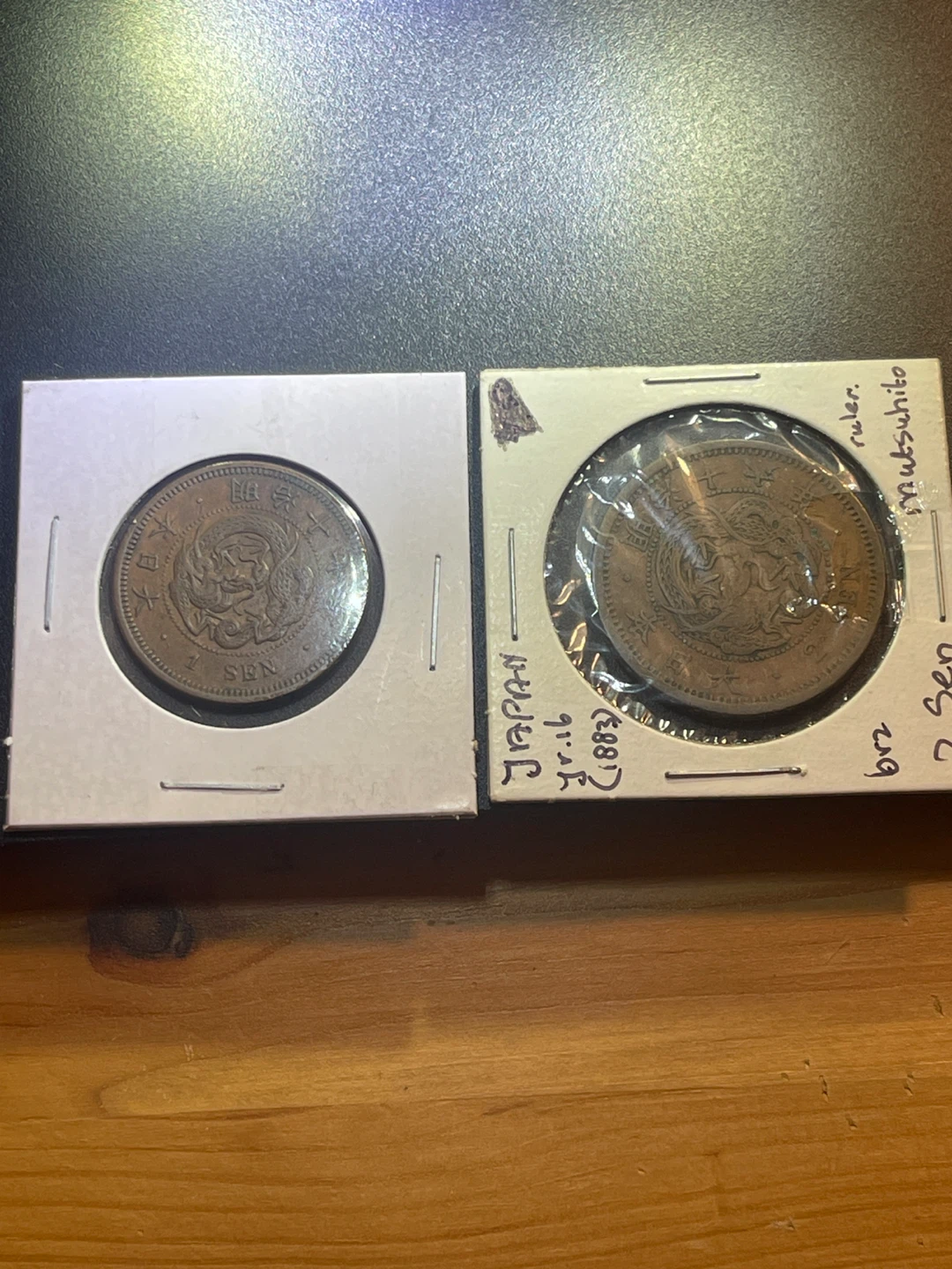 2 Japanese 1 Sen- 2Sen Coins - 1893