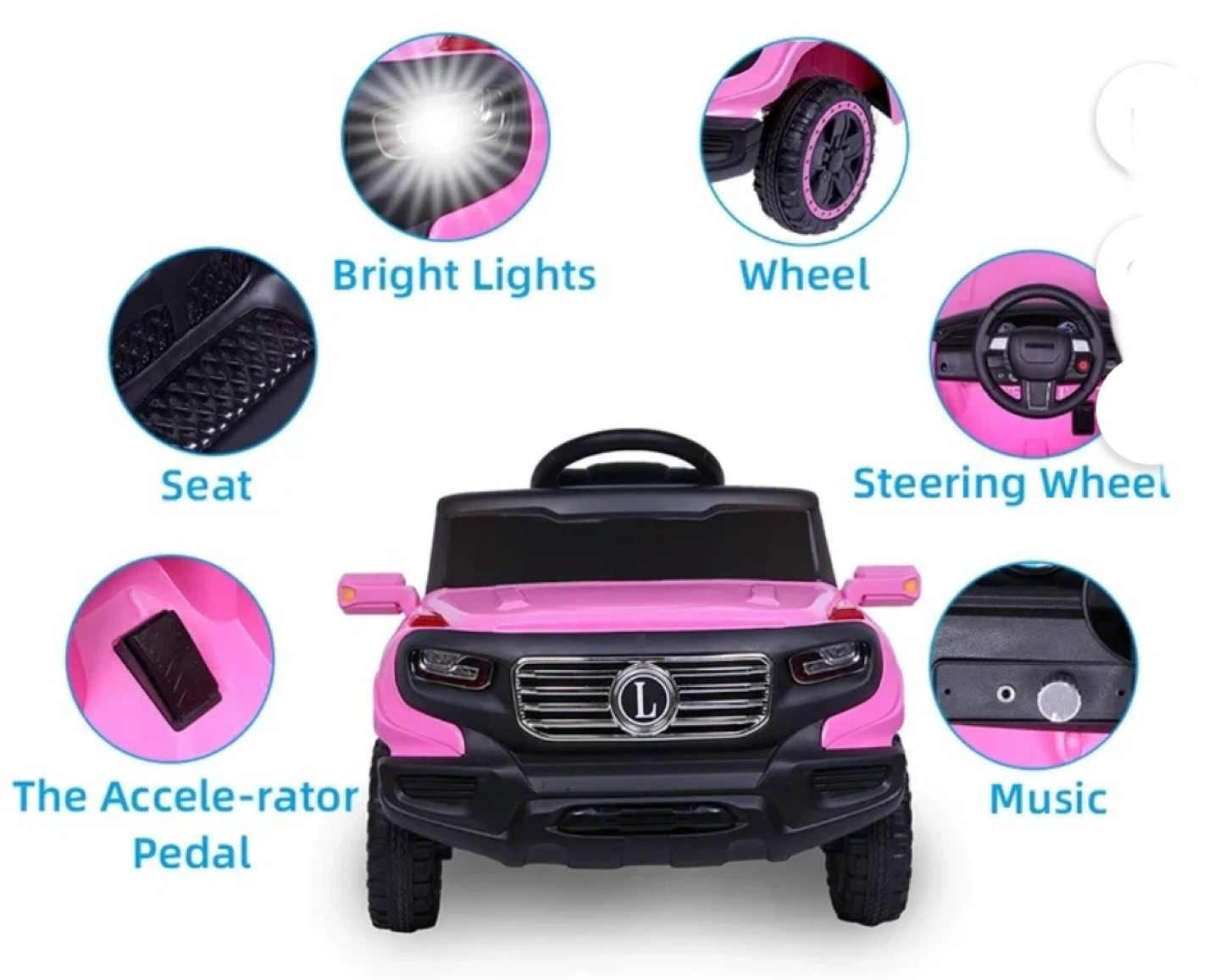 JOYMOR Pink Ride-On Car for Kids - photo 4