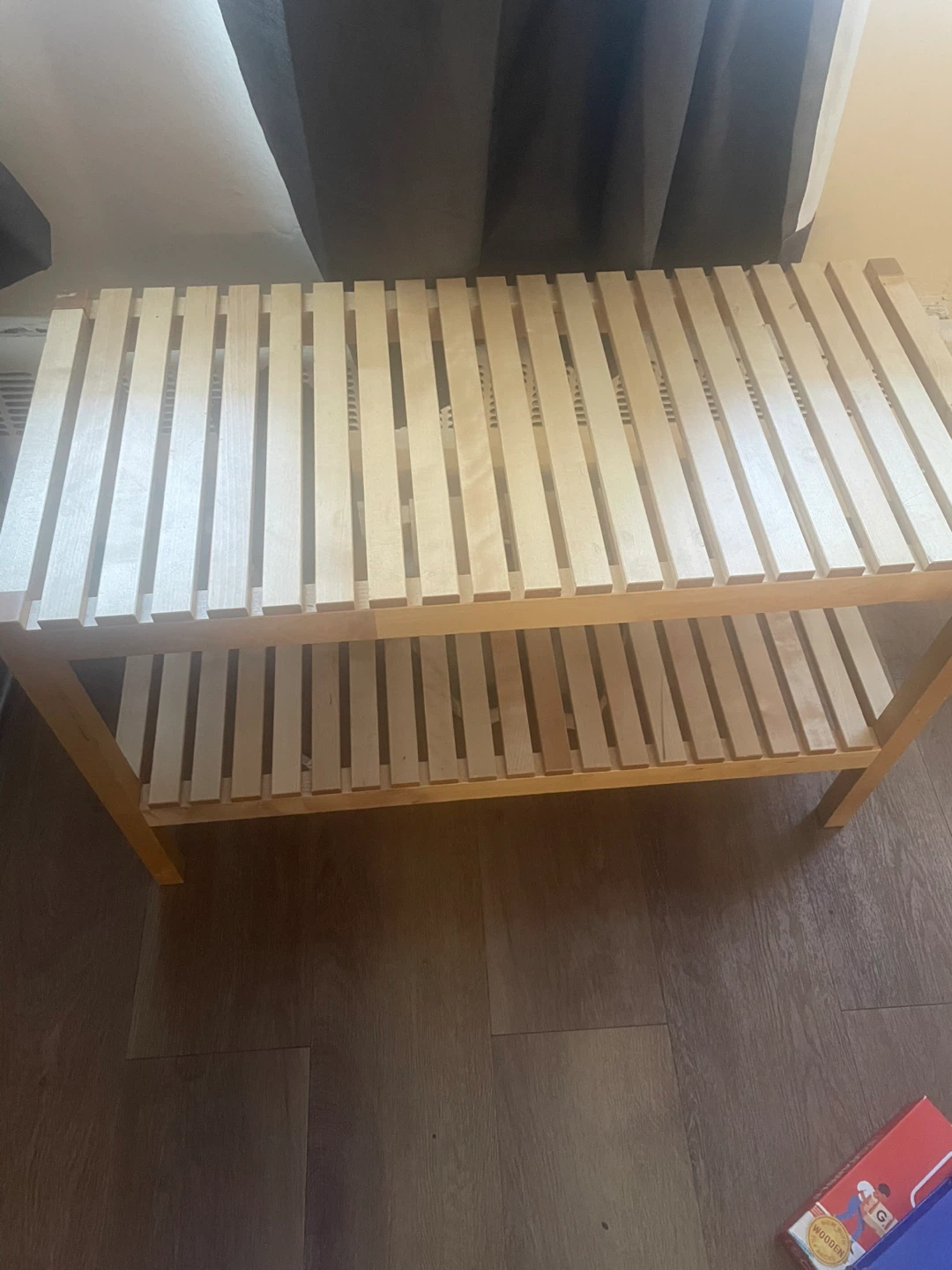 Wooden shelf plant table etc