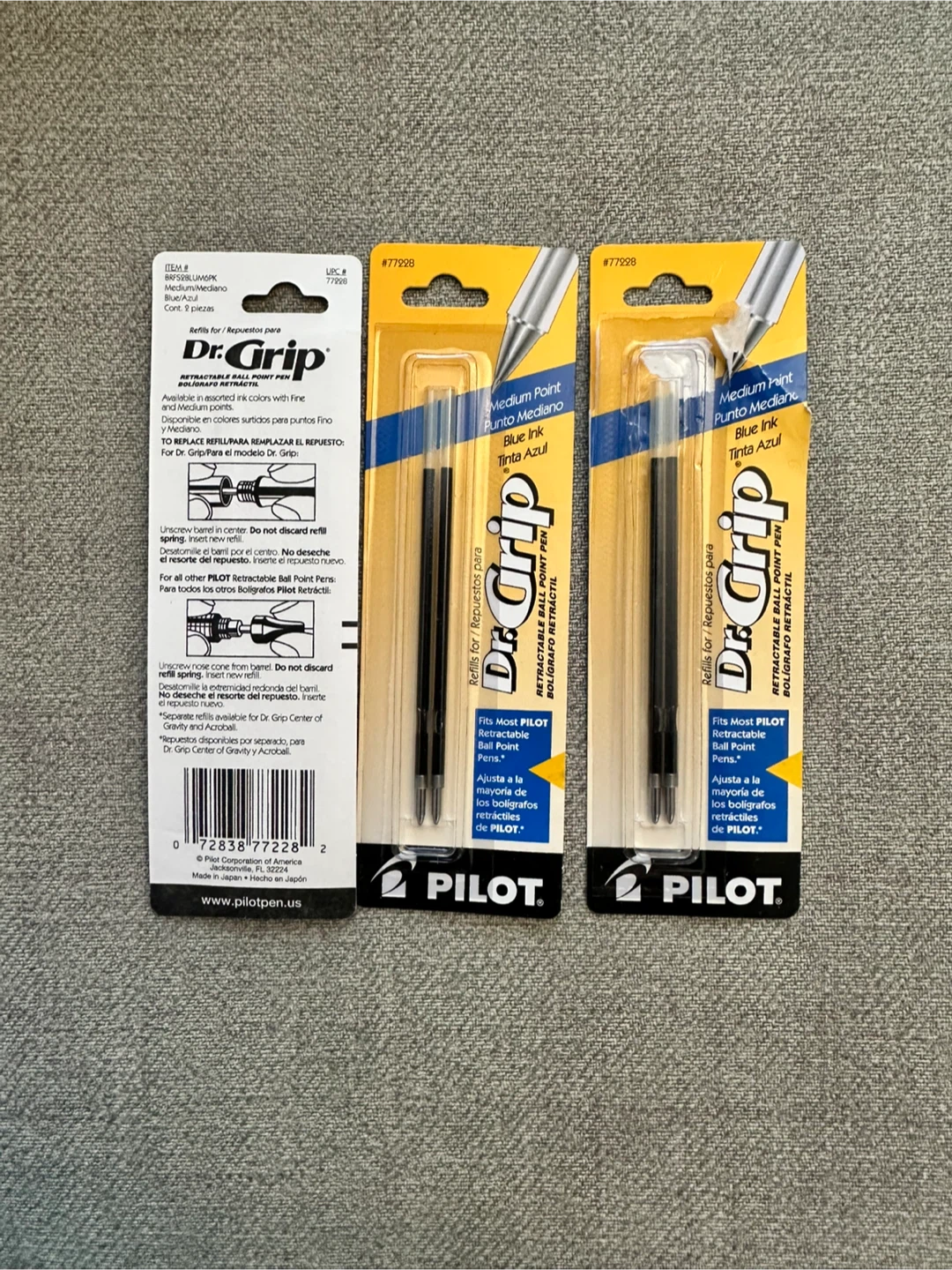 PILOT Dr. Grip Retractable Ball Point Pen Refills - Medium Point