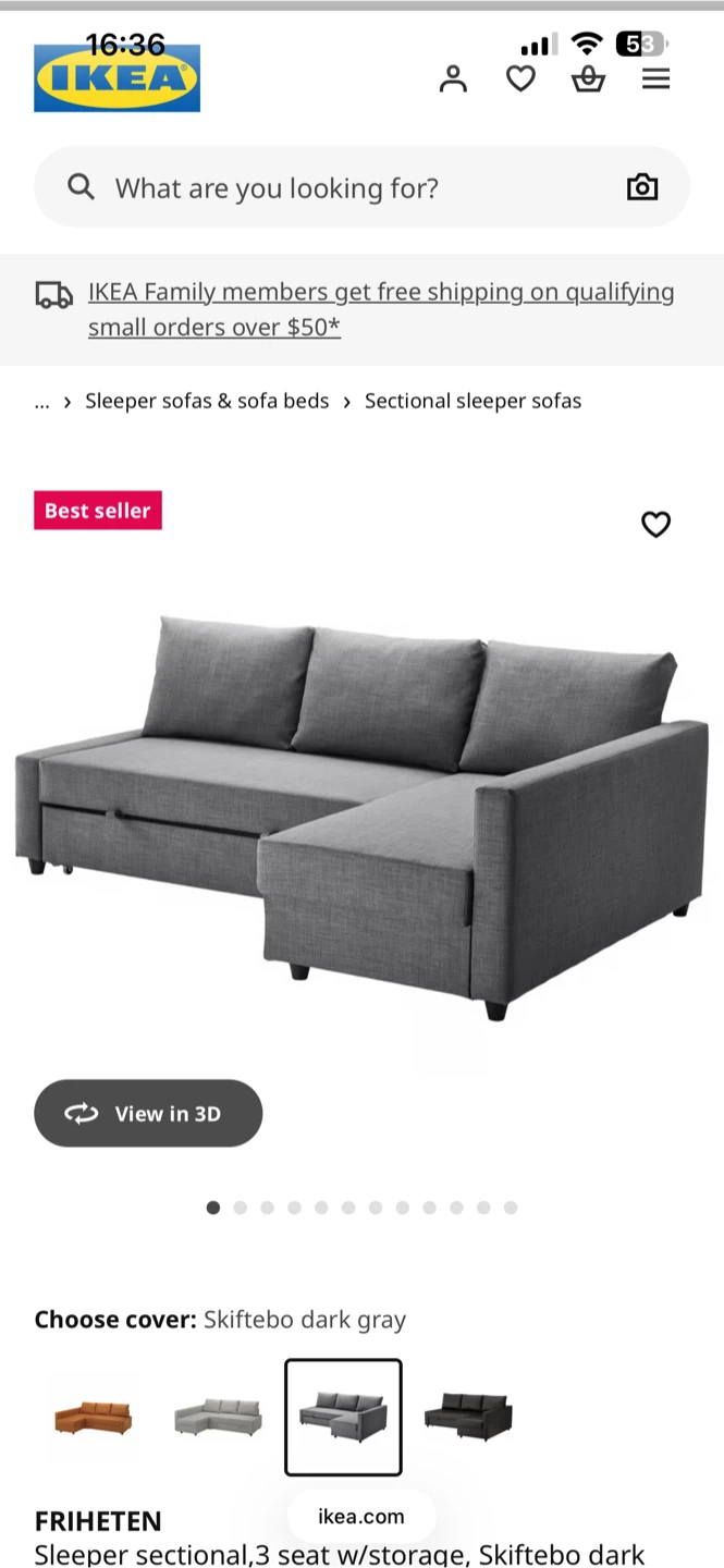 IKEA FRIHETEN Sleeper Sectional Sofa with Storage - photo 5