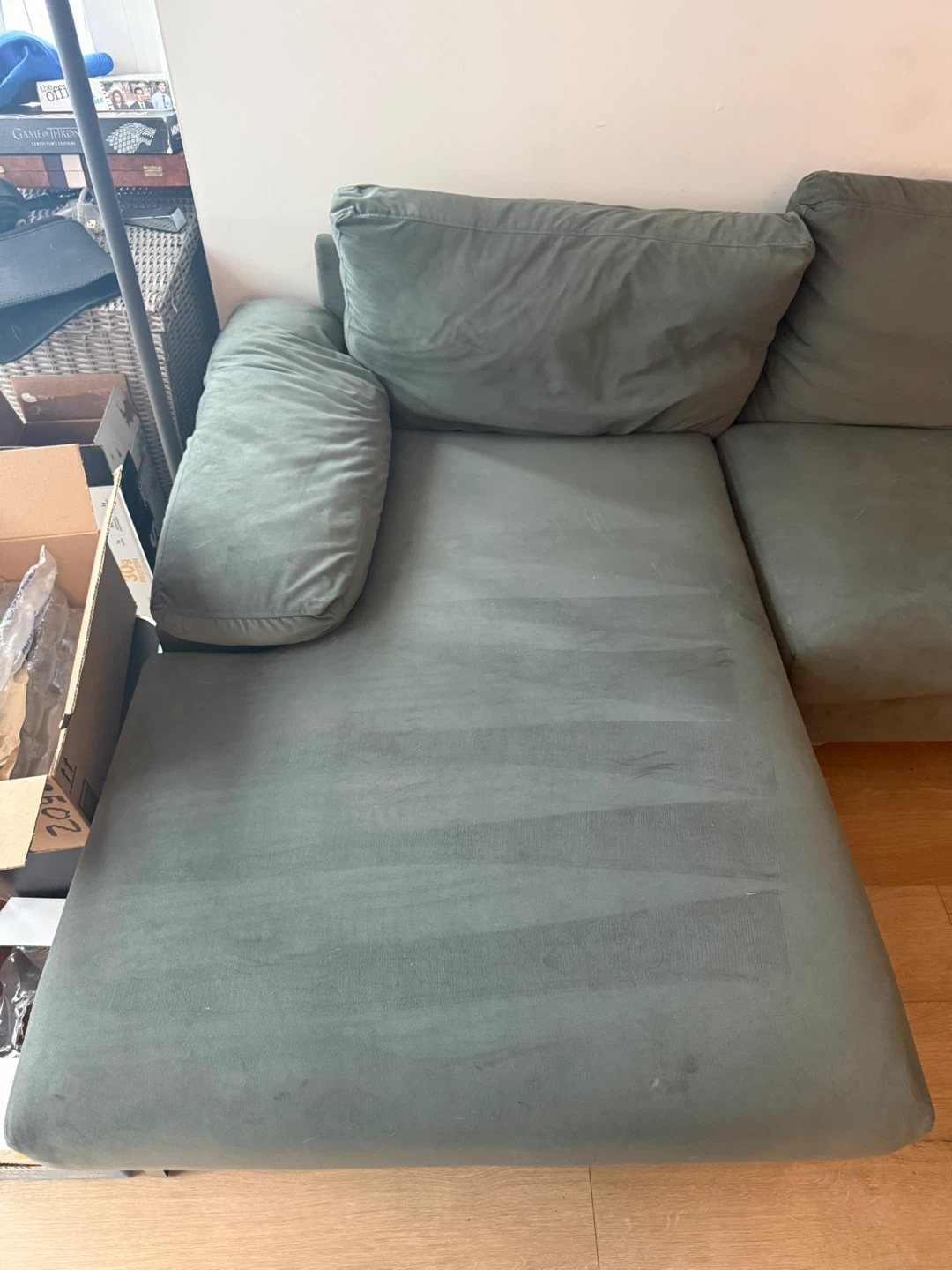 Green  U-shaped couch - photo 5
