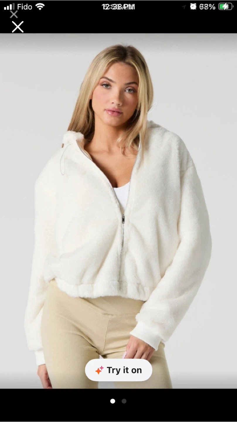 Faux Fur Teddy Zip-Up Hoodie