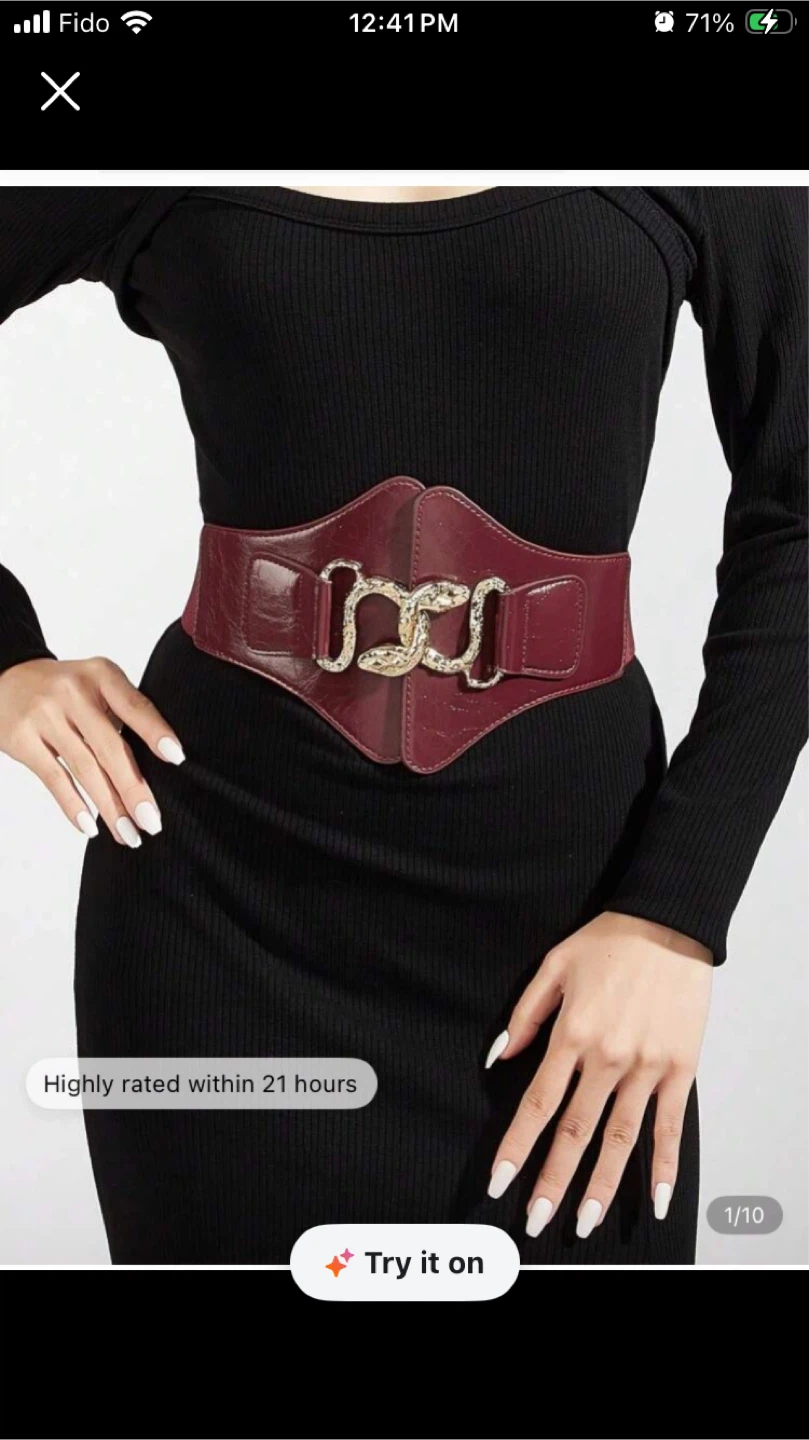 Elastic Corset Belt with Snake Buckle