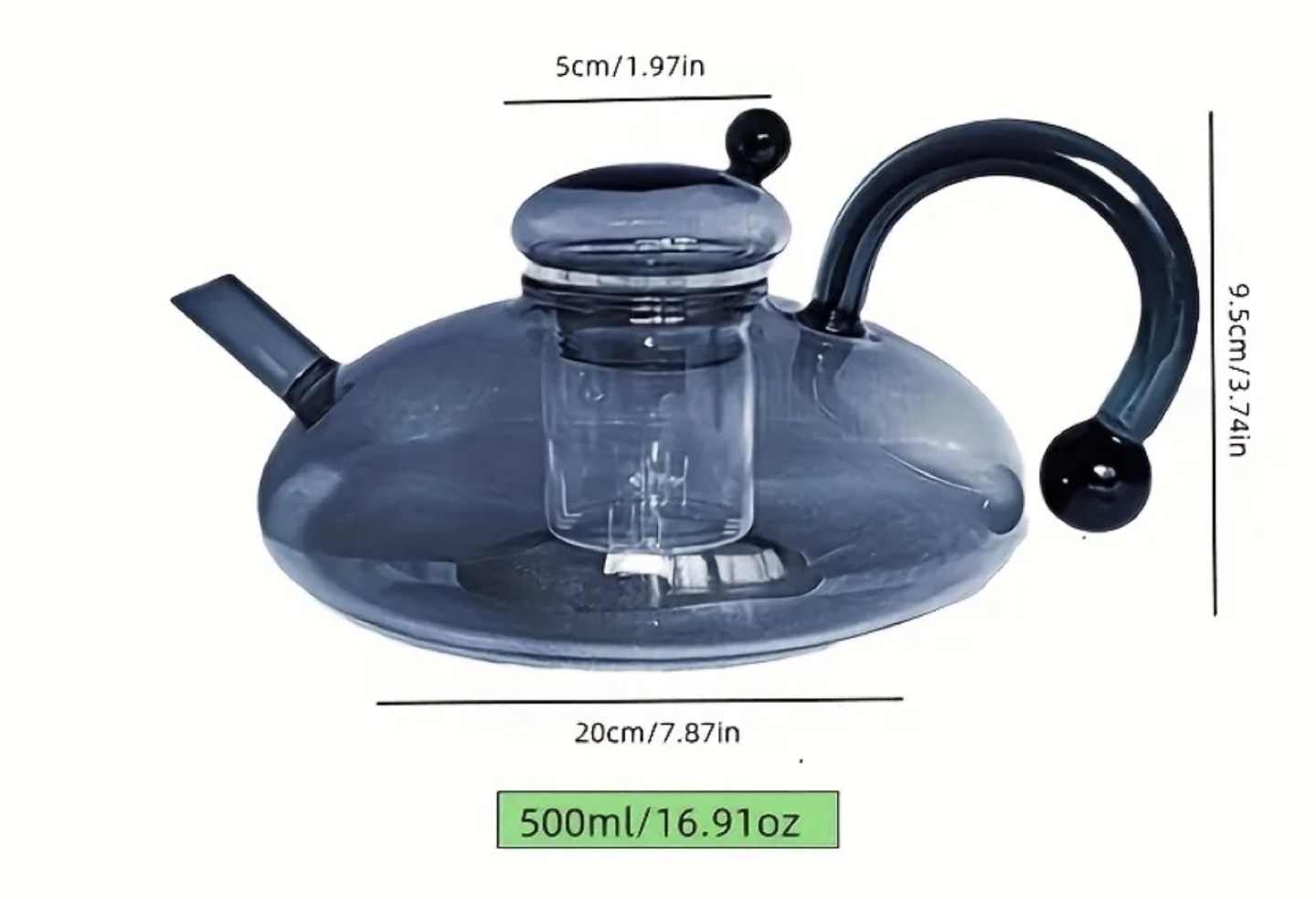 Brand New-Glass Teapot with Infuser 500ml - photo 3