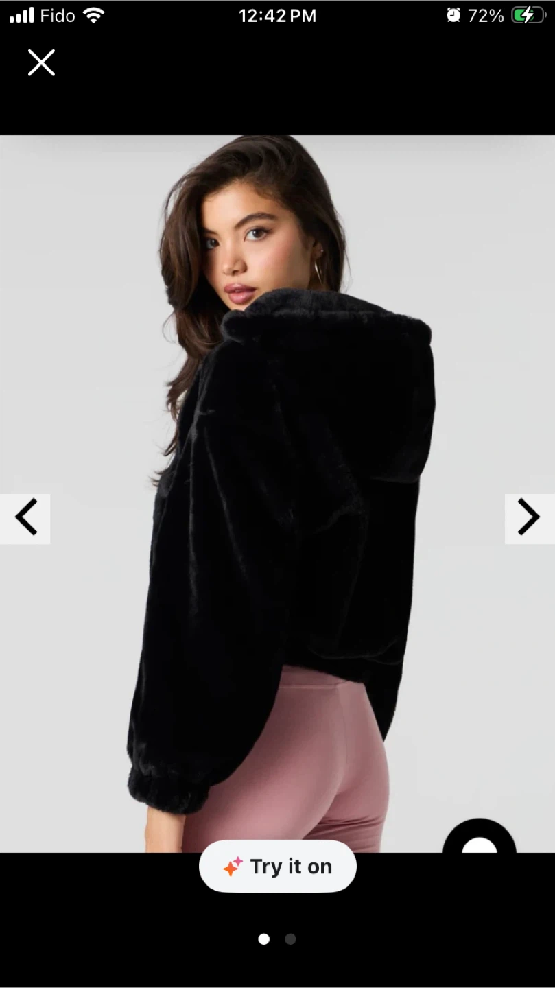 Black Faux Fur Hooded Jacket