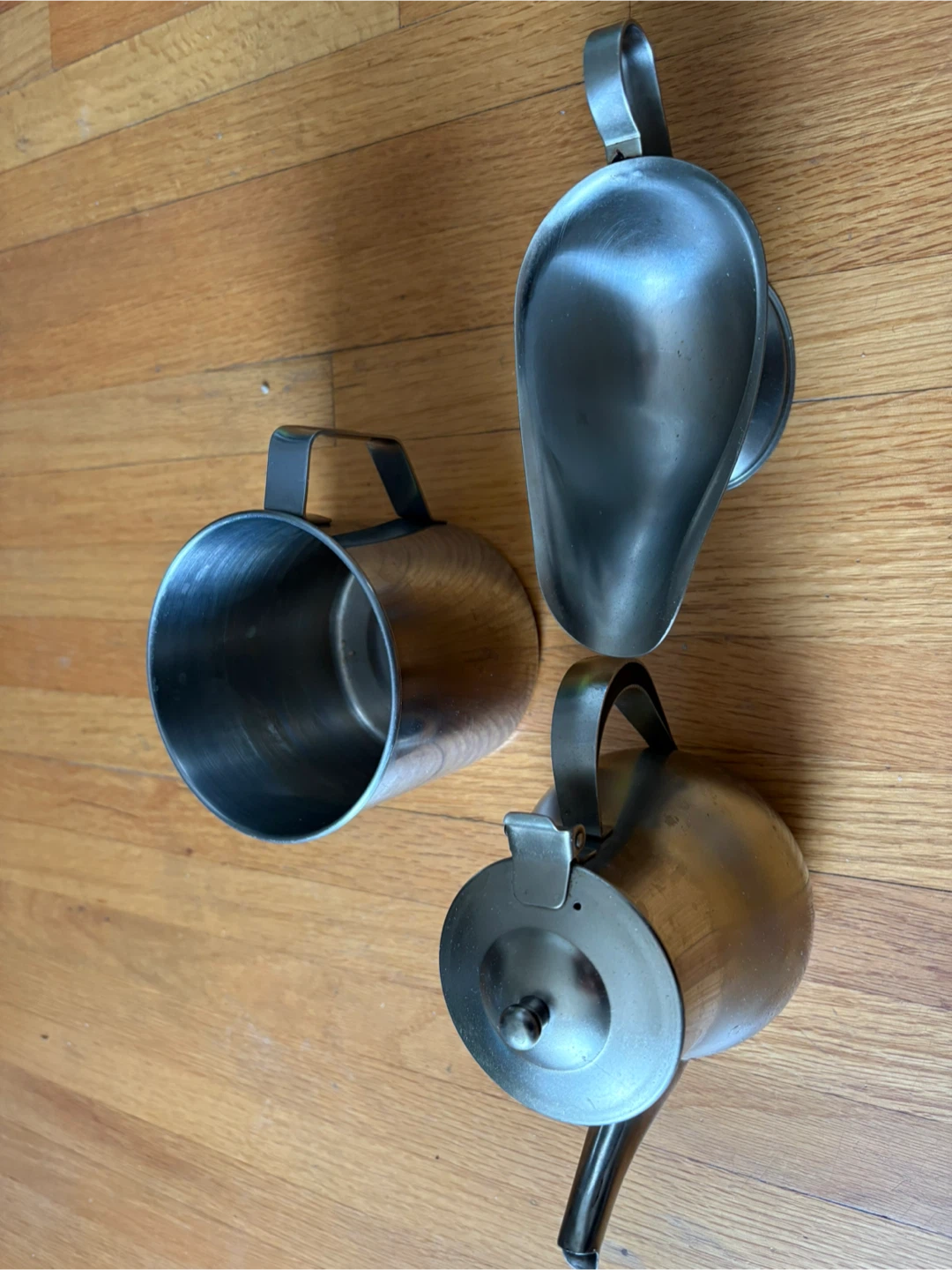 Stainless Steel Pitcher, Creamer, and Scoop Set