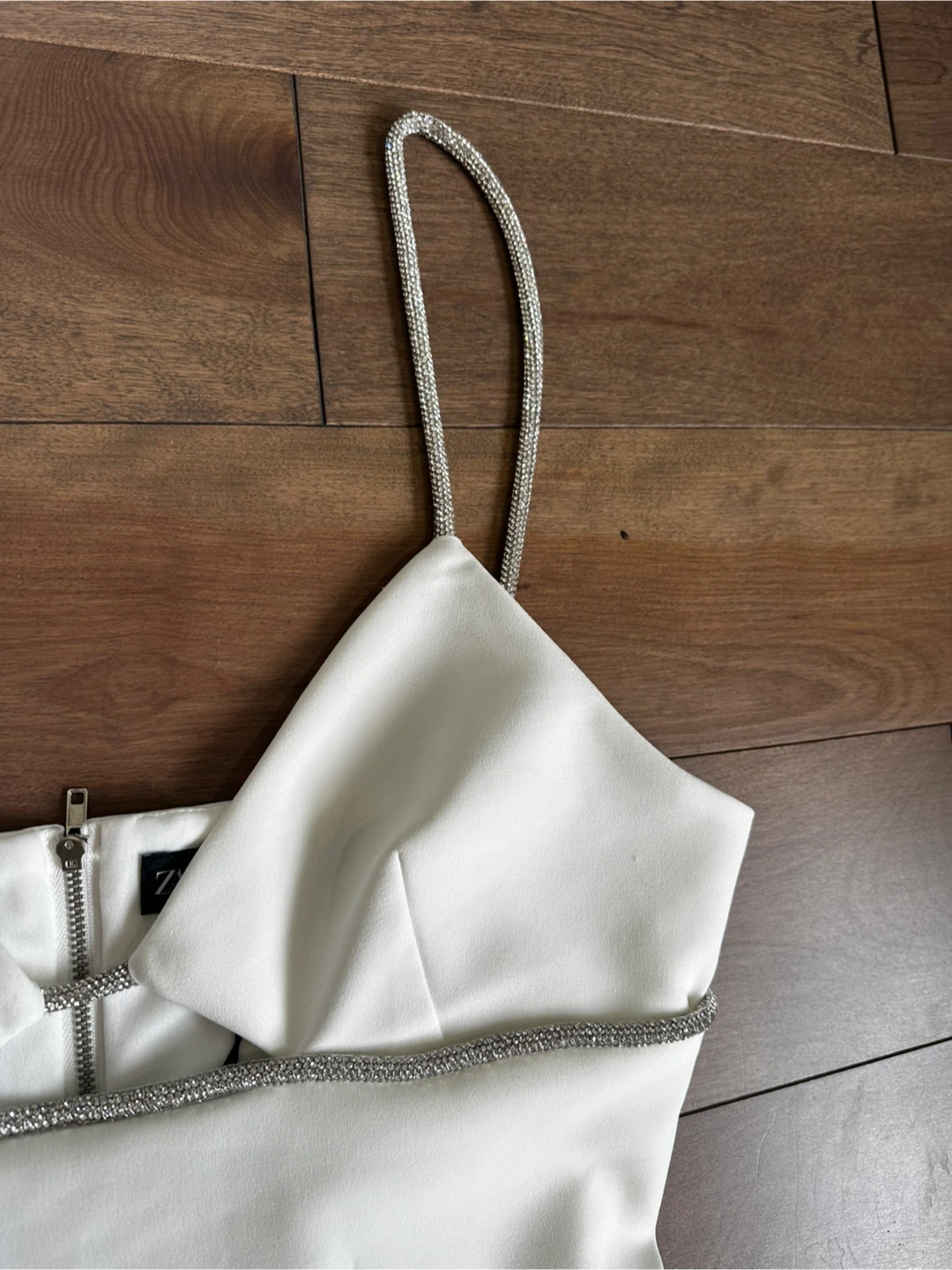 Zara White Embellished Cami Top - photo 4