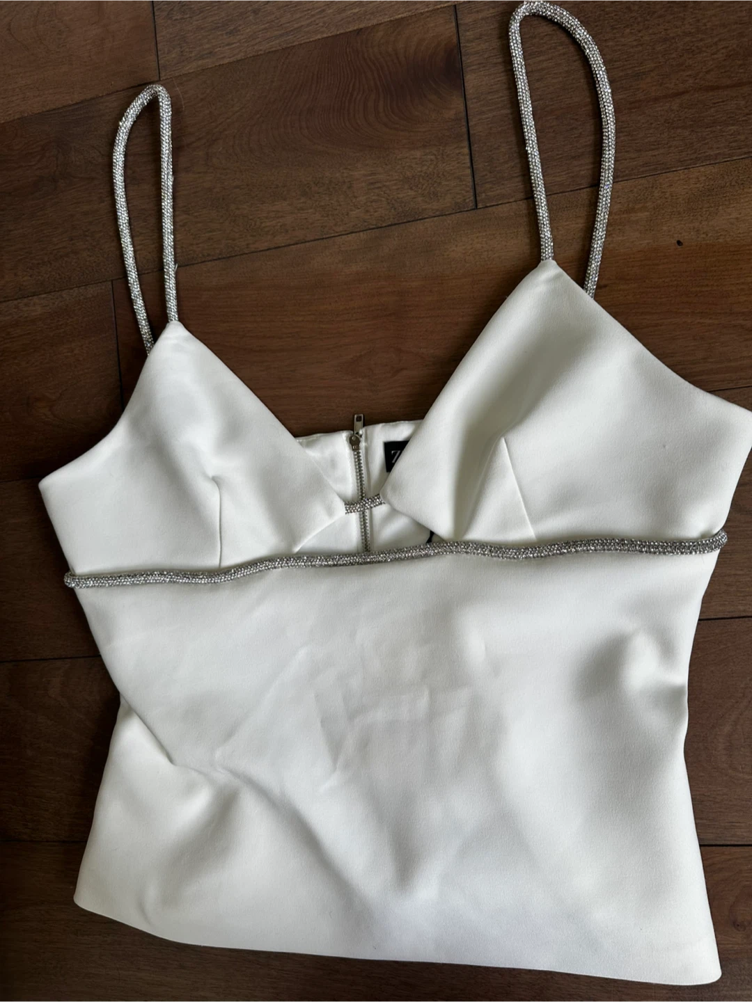 Zara White Embellished Cami Top - photo 2