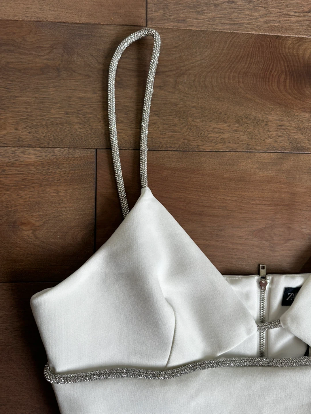 Zara White Embellished Cami Top - photo 3