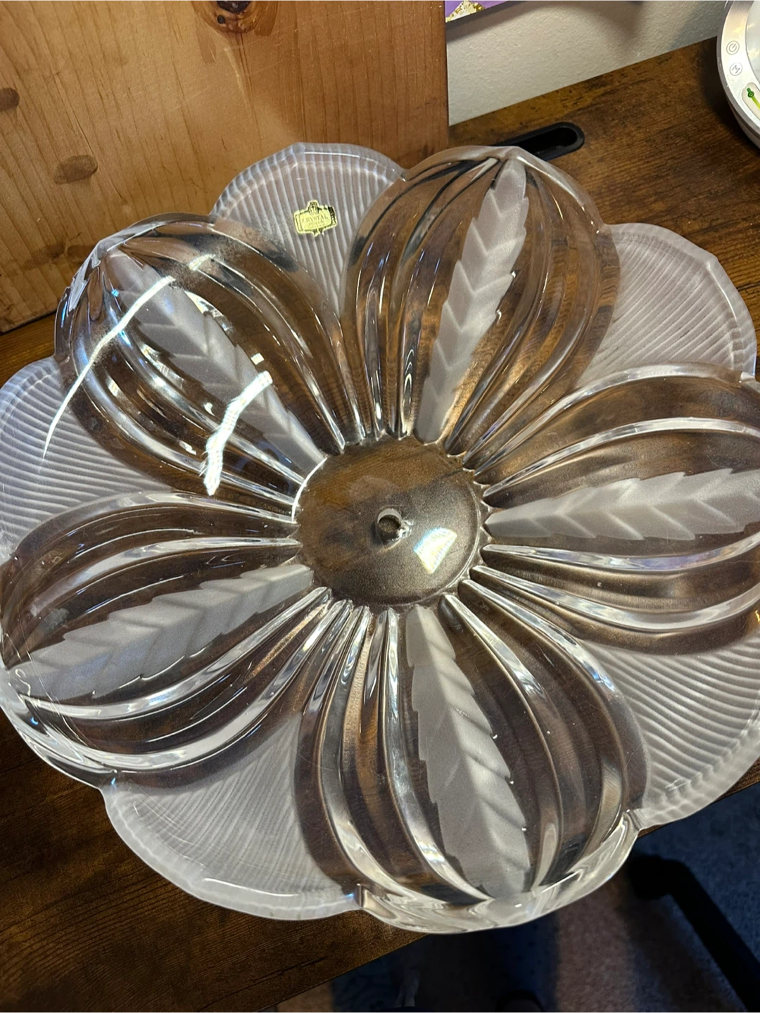 Vintage Zajecar Crystal Flower Dish