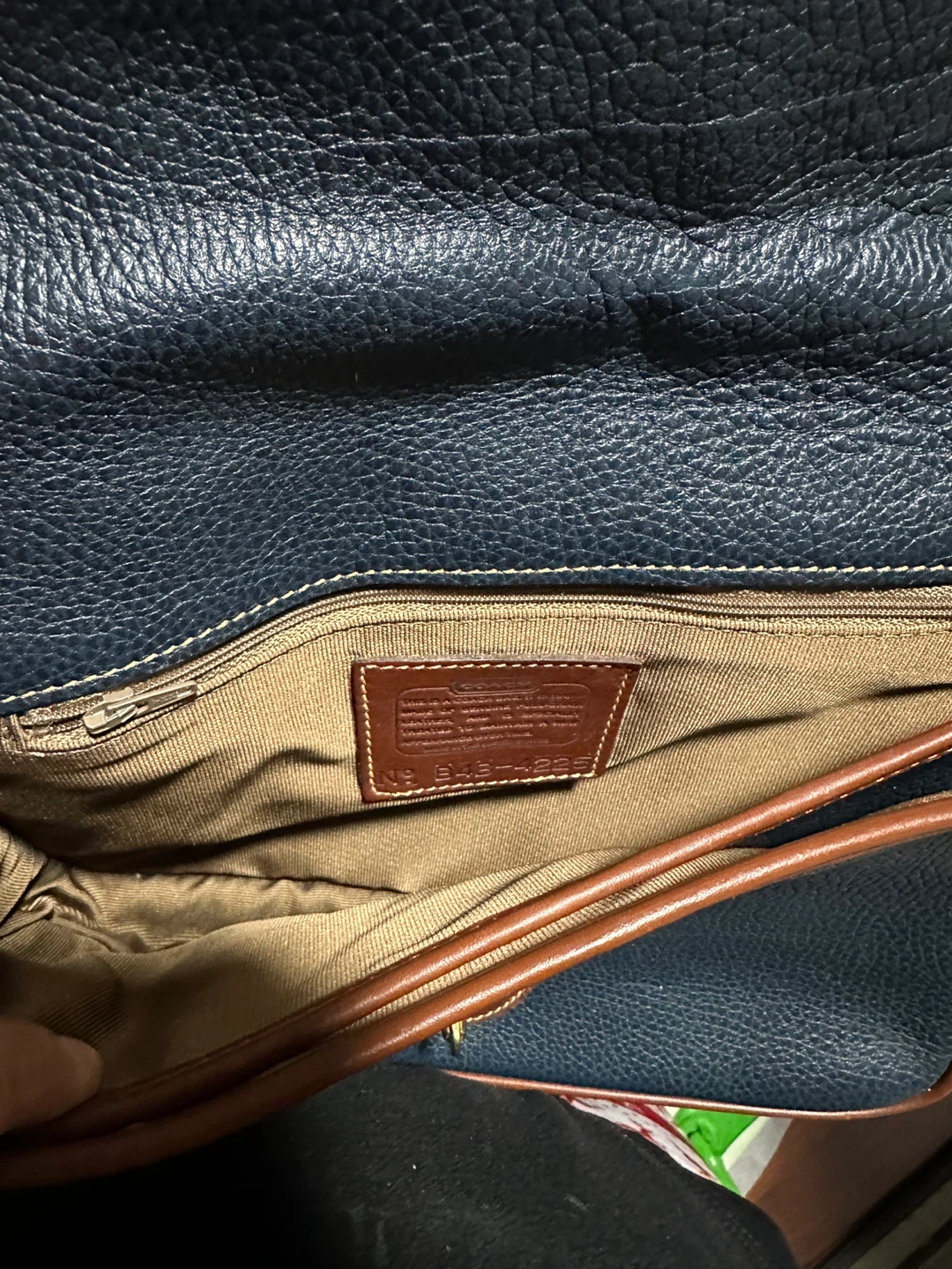 Coach Vintage Leather Crossbody Bag - Navy & Brown - photo 3