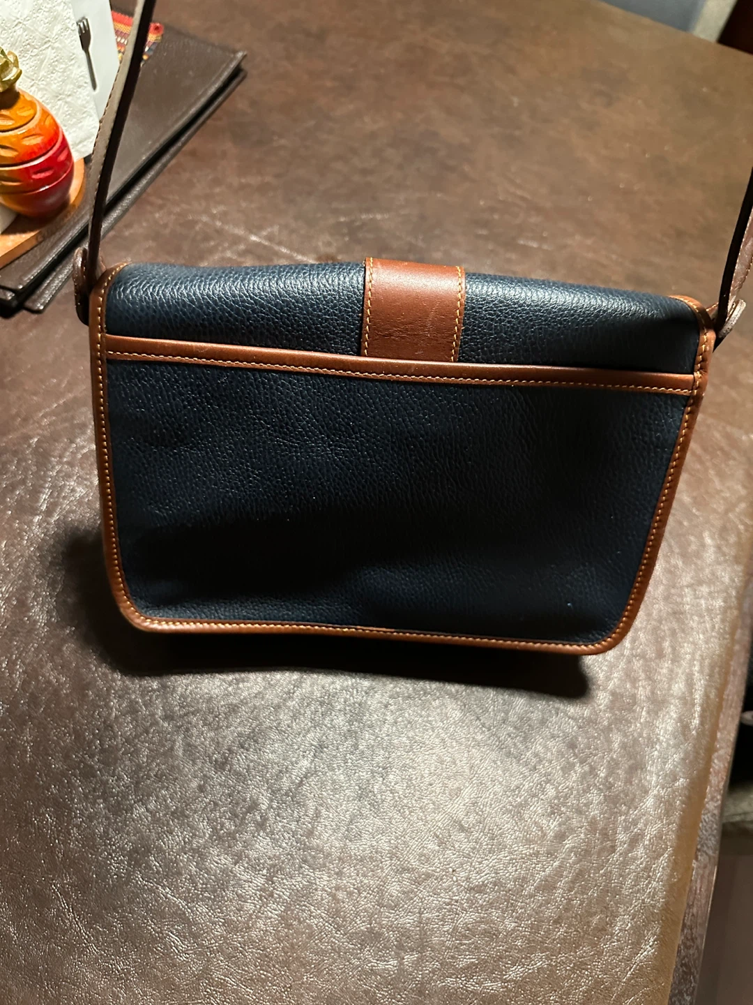 Coach Vintage Leather Crossbody Bag - Navy & Brown