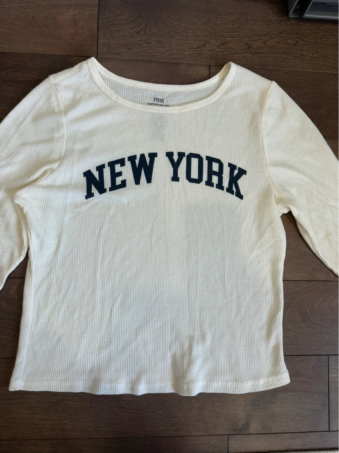New York Waffle Knit Long Sleeve Top