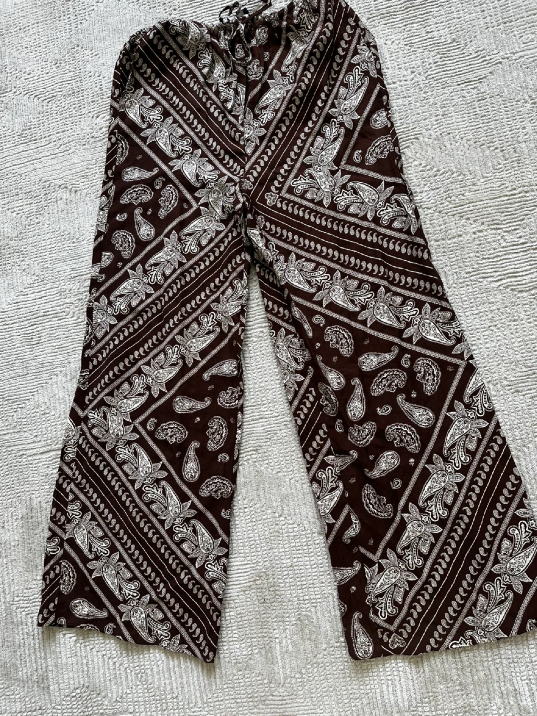 New Mango Brown Paisley Wide-Leg Pants - photo 2