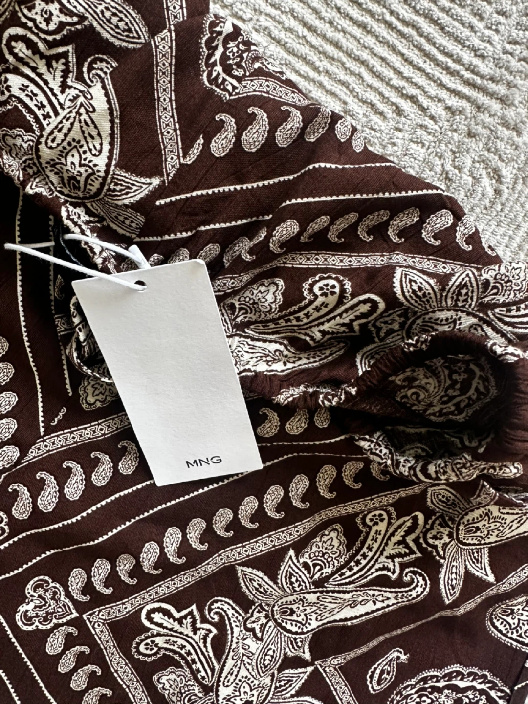 New Mango Brown Paisley Wide-Leg Pants - photo 3
