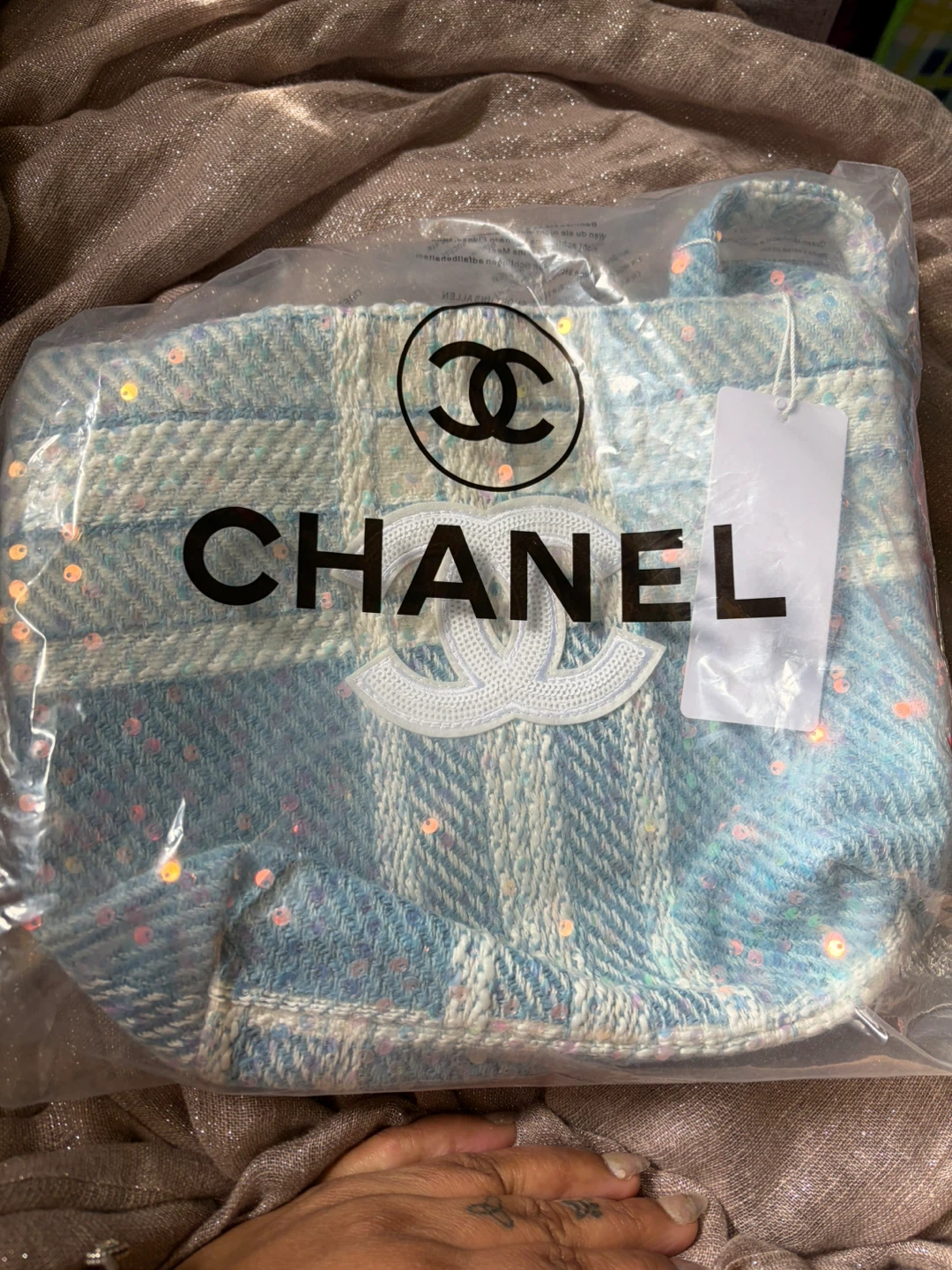 Chanel Tweed Sequin Tote Bag - photo 5
