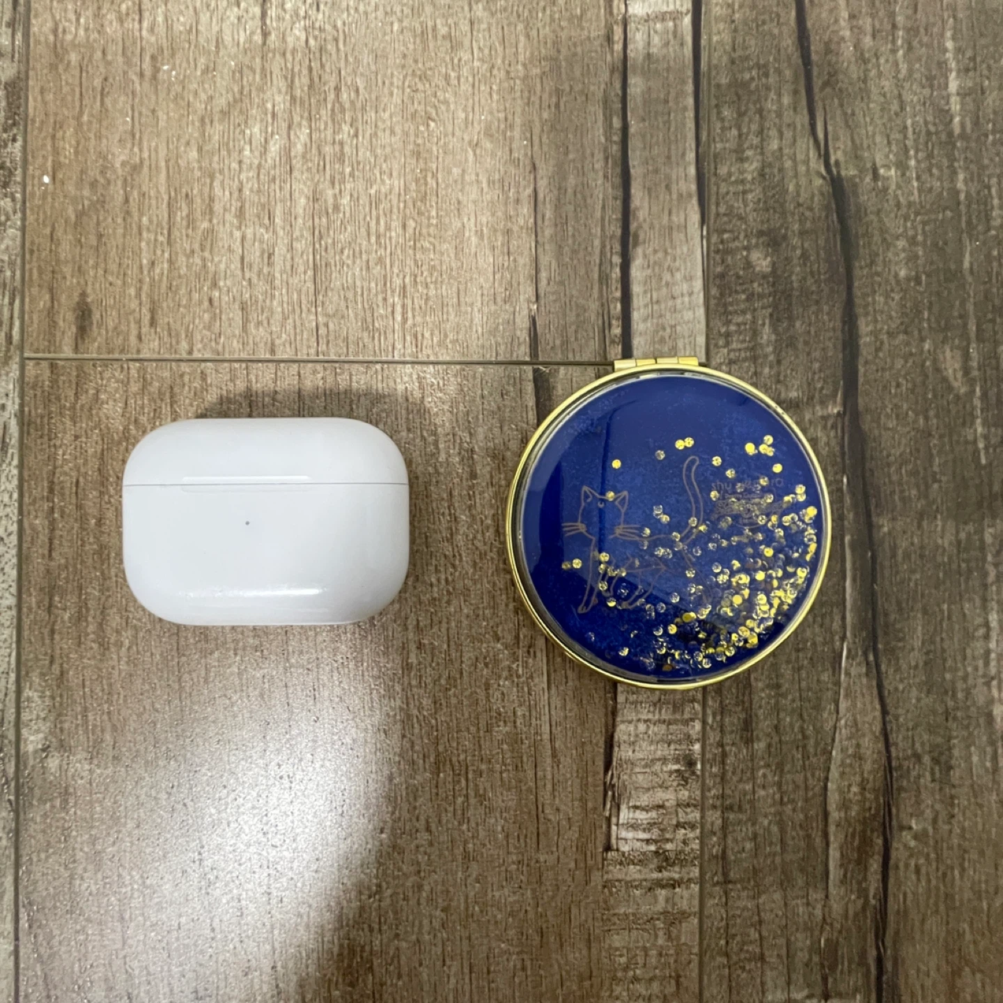 BRAND NEW 🥕 Round Compact Mirror with Blue Cat Design