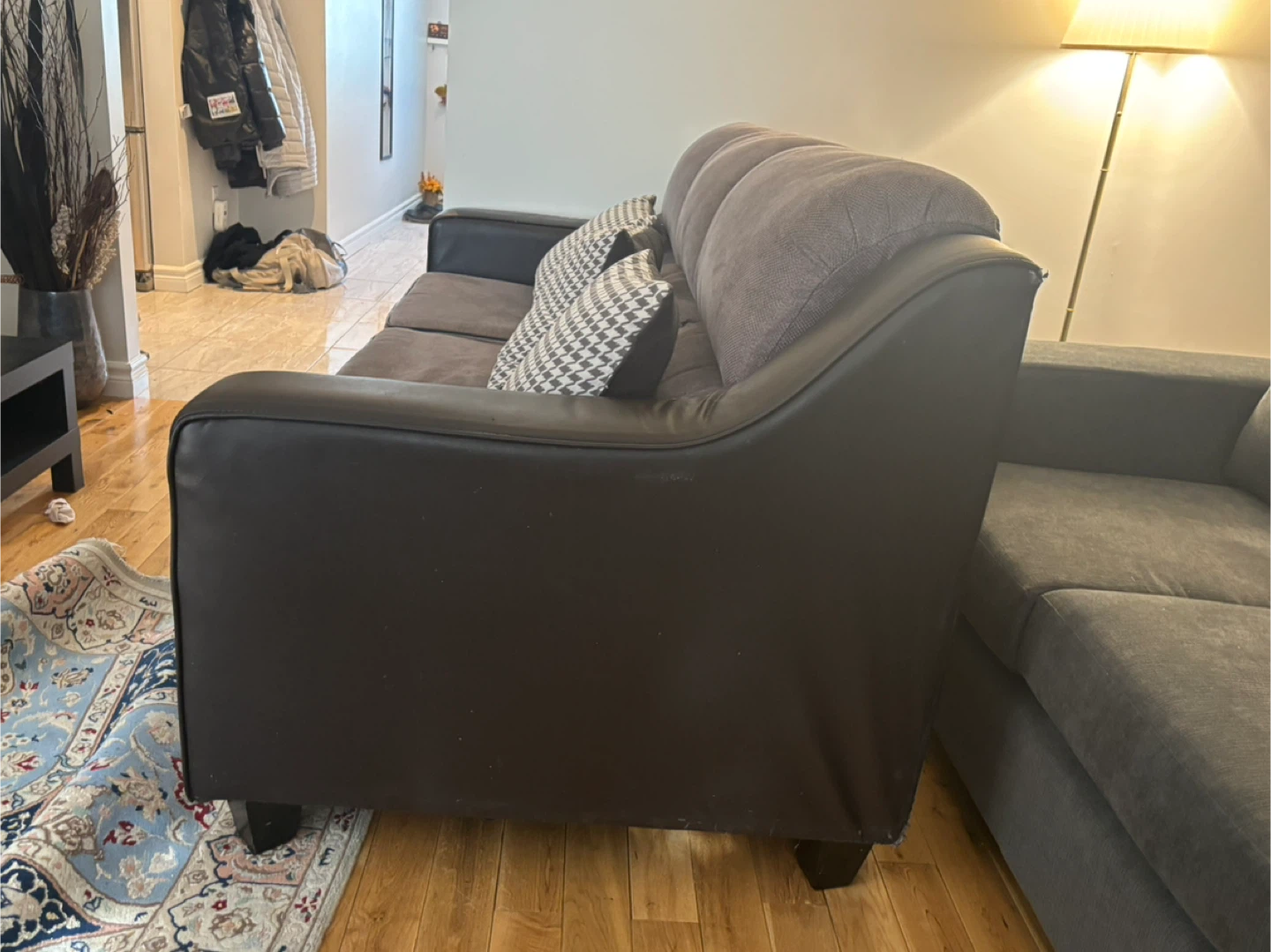 Brown & Grey Sectional Sofa - photo 5