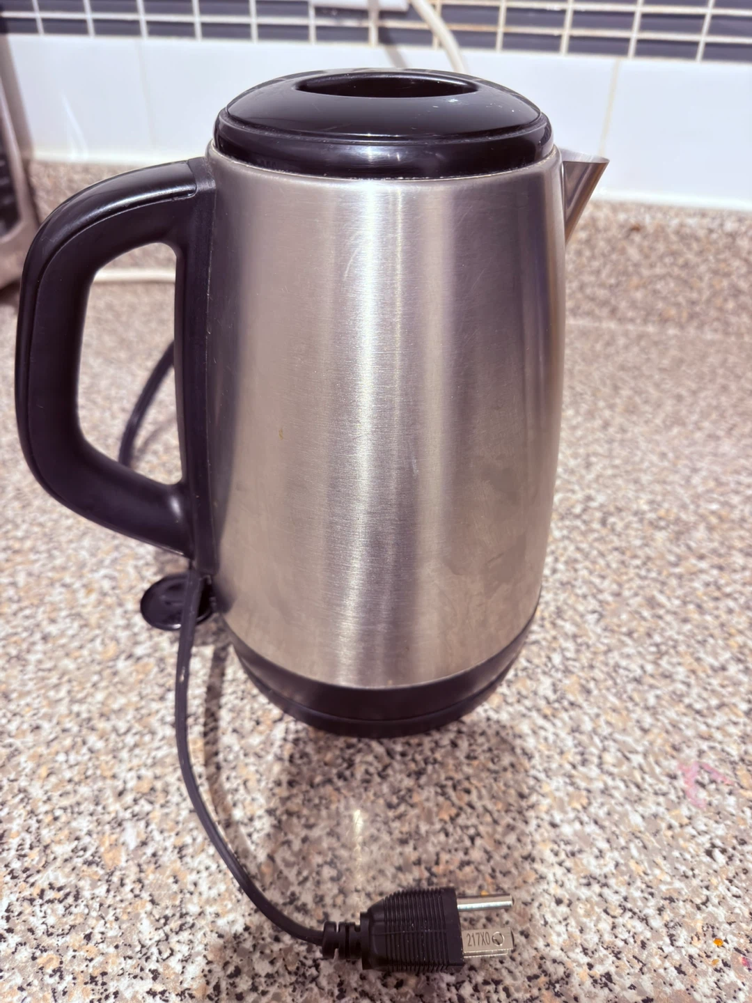 Stainless Steel Electric Kettle with Black Accents