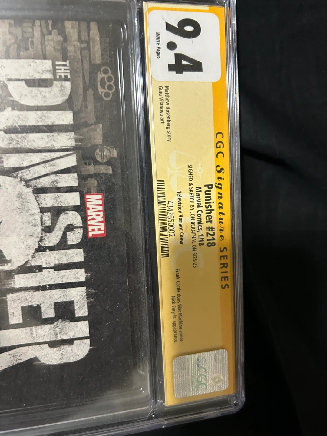 CGC 9.4 Punisher #218 Signed by Jon Bernthal - photo 3
