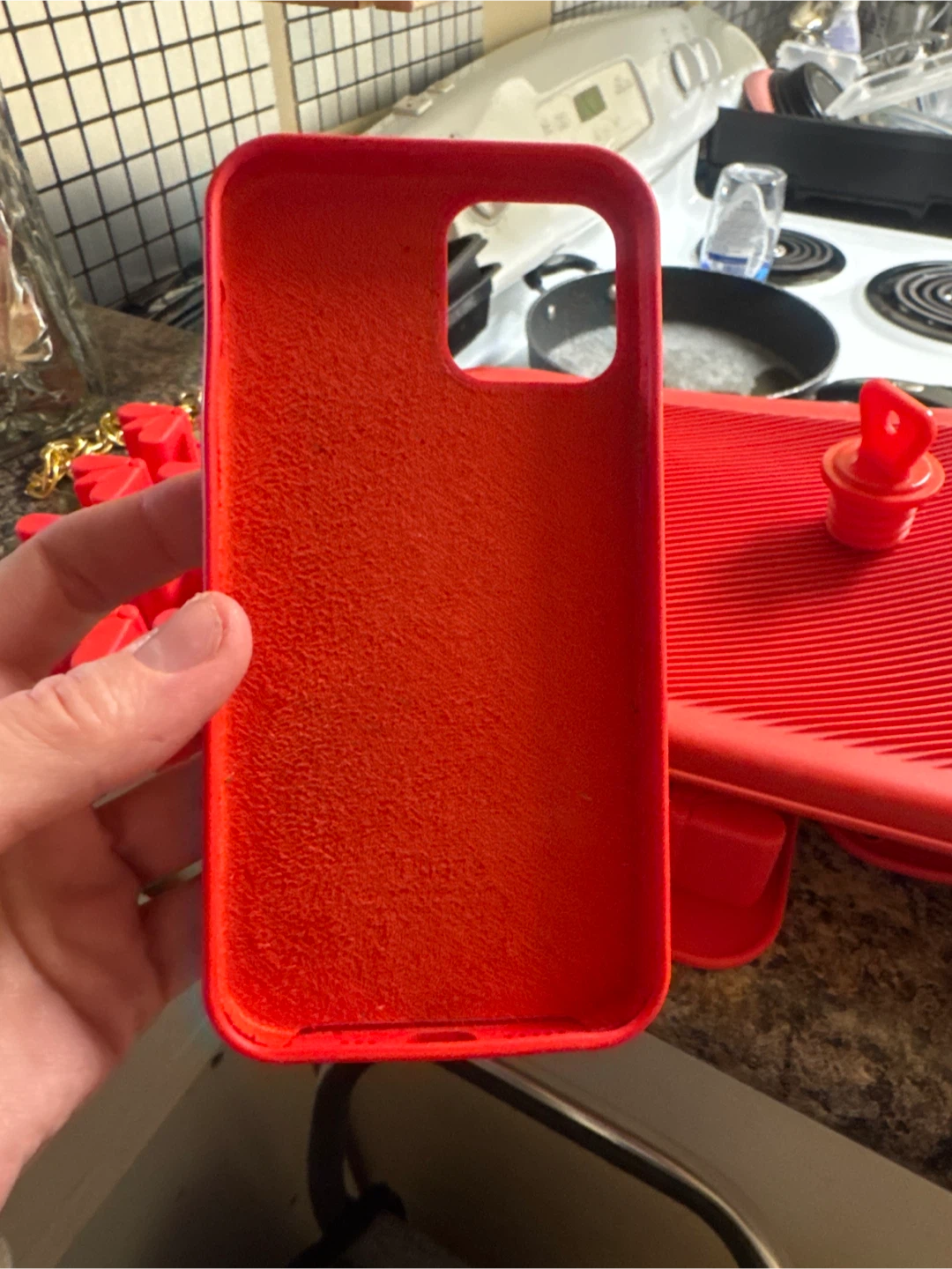 Red Silicone  OTOFLY  iPhone 12 Case - photo 2