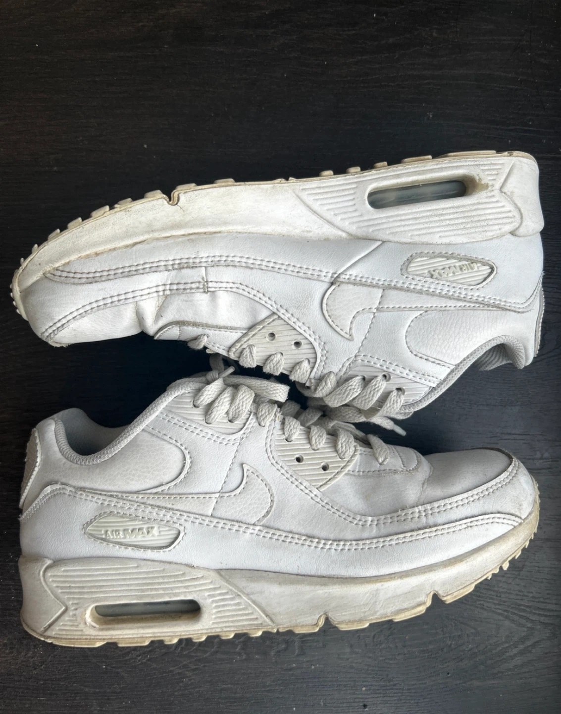 Nike Air Max 90 White Leather Sneakers