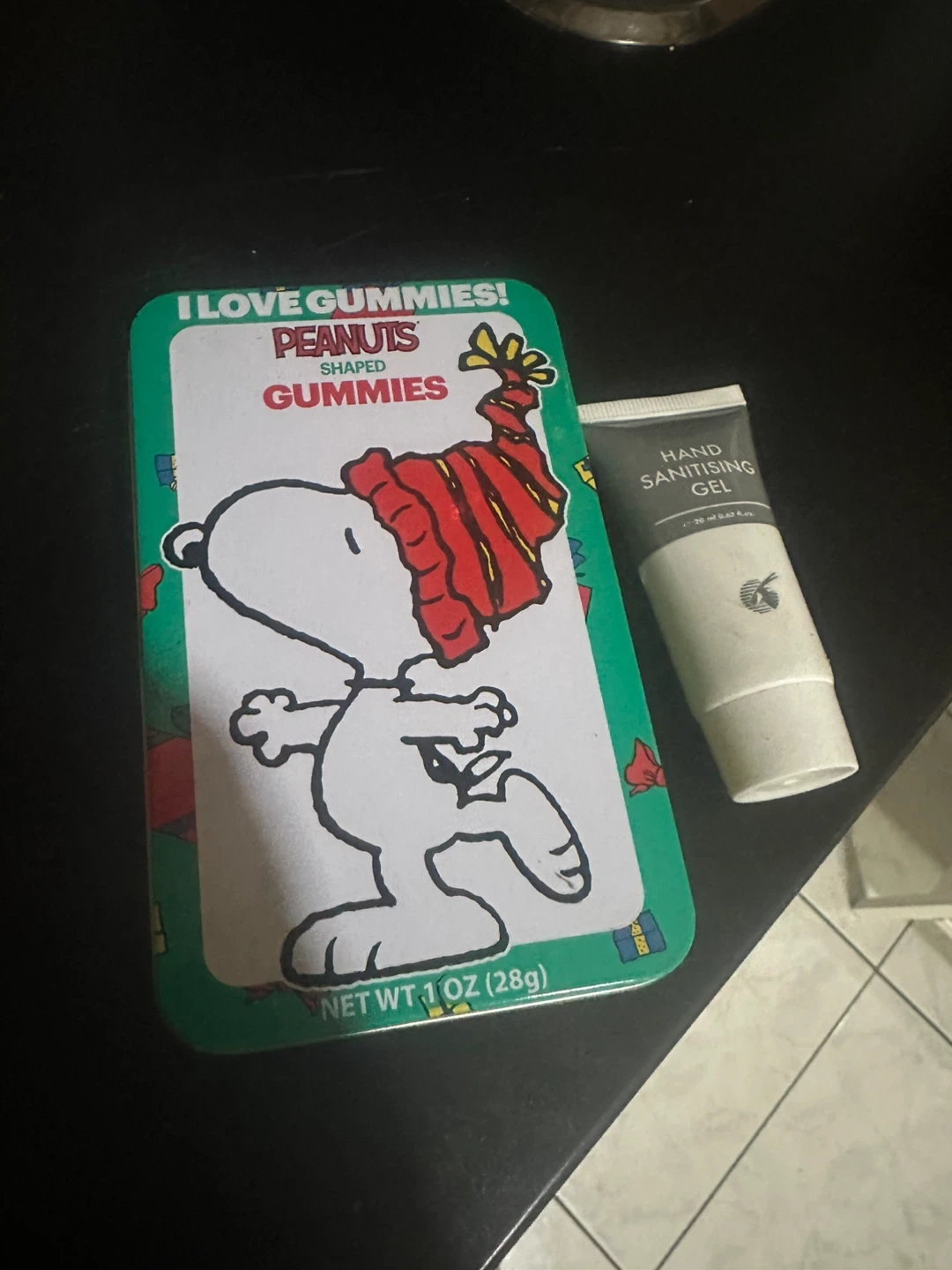 Peanuts Shaped Gummies Tin with Hand Sanitiser