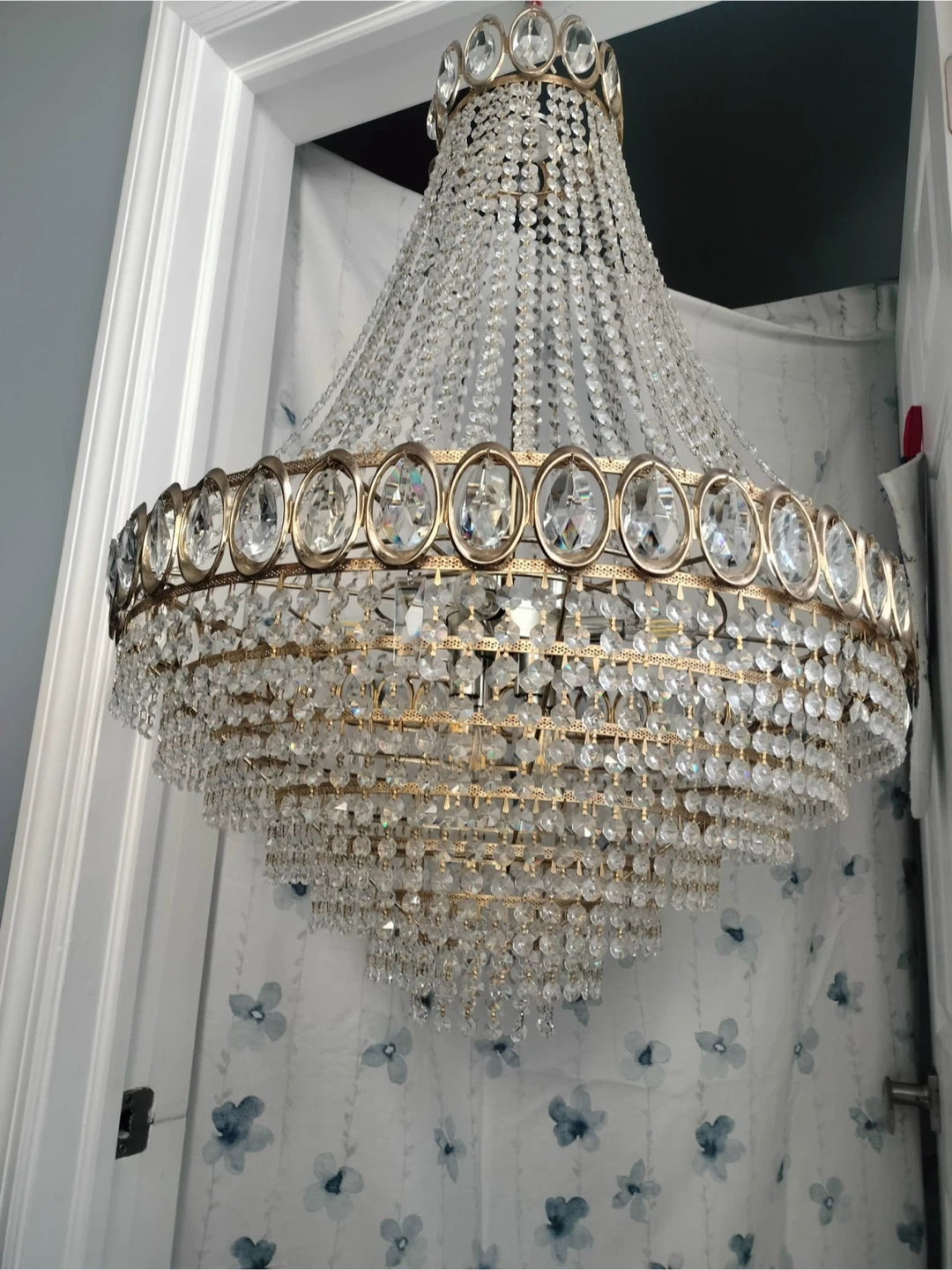 Vintage Crystal Chandelier with Gold Accents - photo 3
