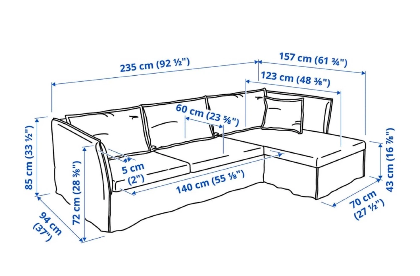IKEA BACKSÄLEN Sectional Sofa with Storage - Beige - photo 3