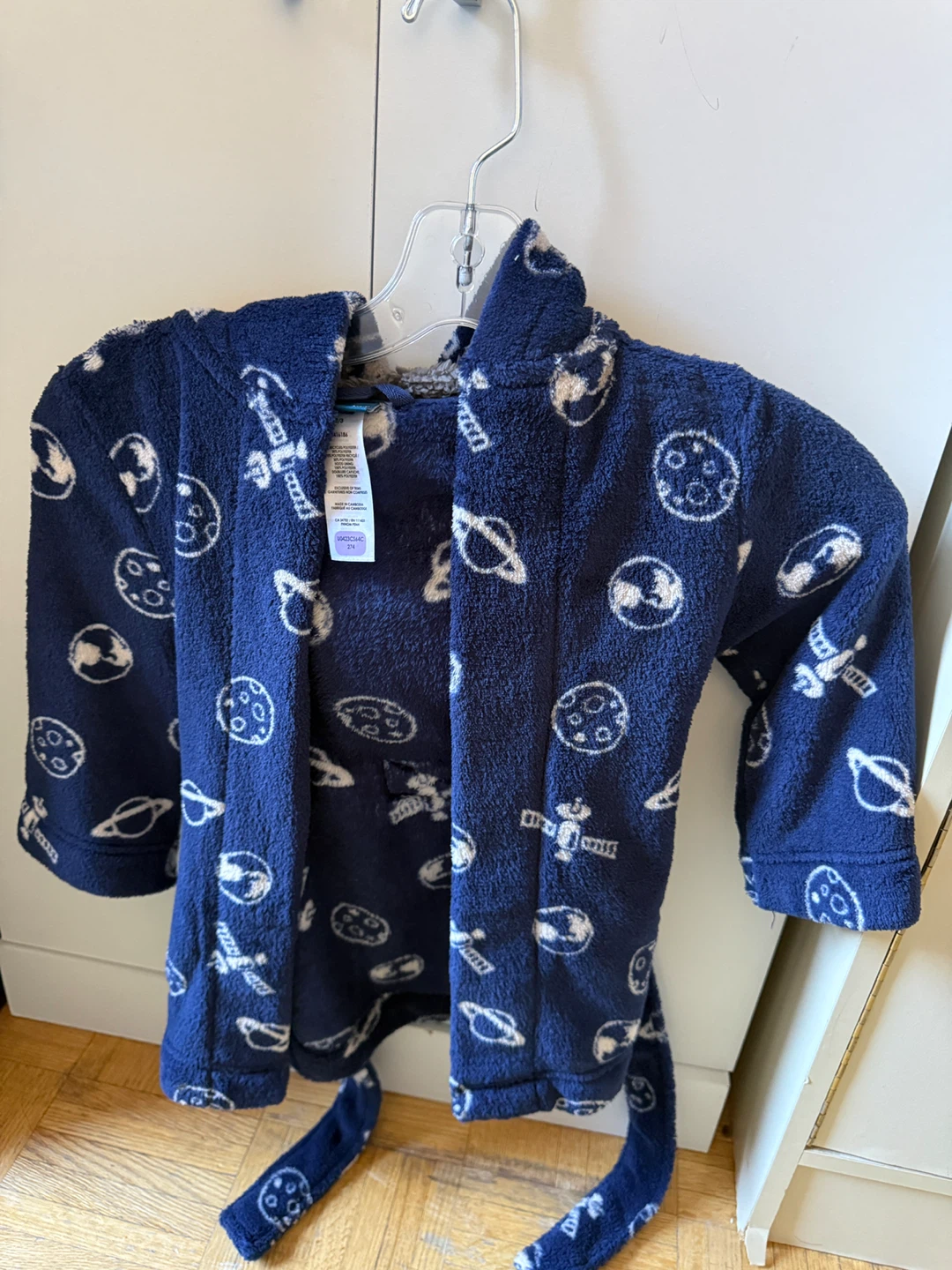 Kids Space Fleece Robe - Blue