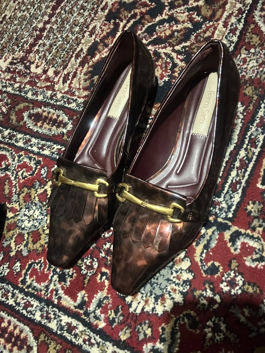 Franco Sarto Women's Brown Metallic Loafers