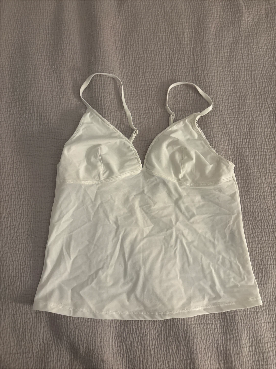 White Lace Trim Camisole Top