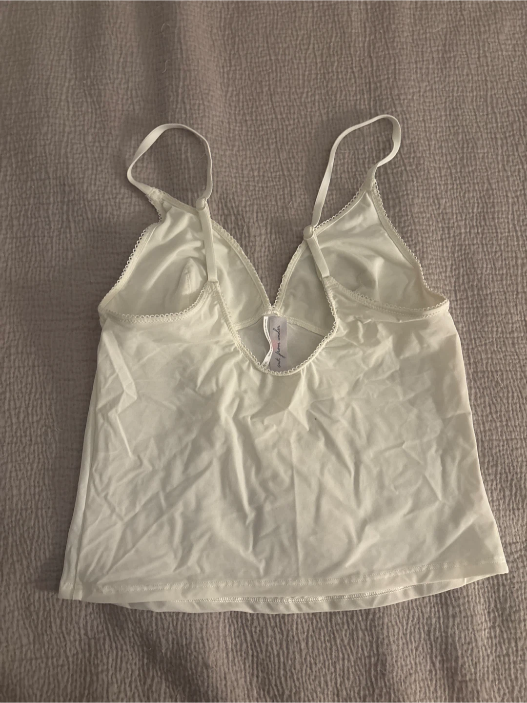 White Lace Trim Camisole Top - photo 2