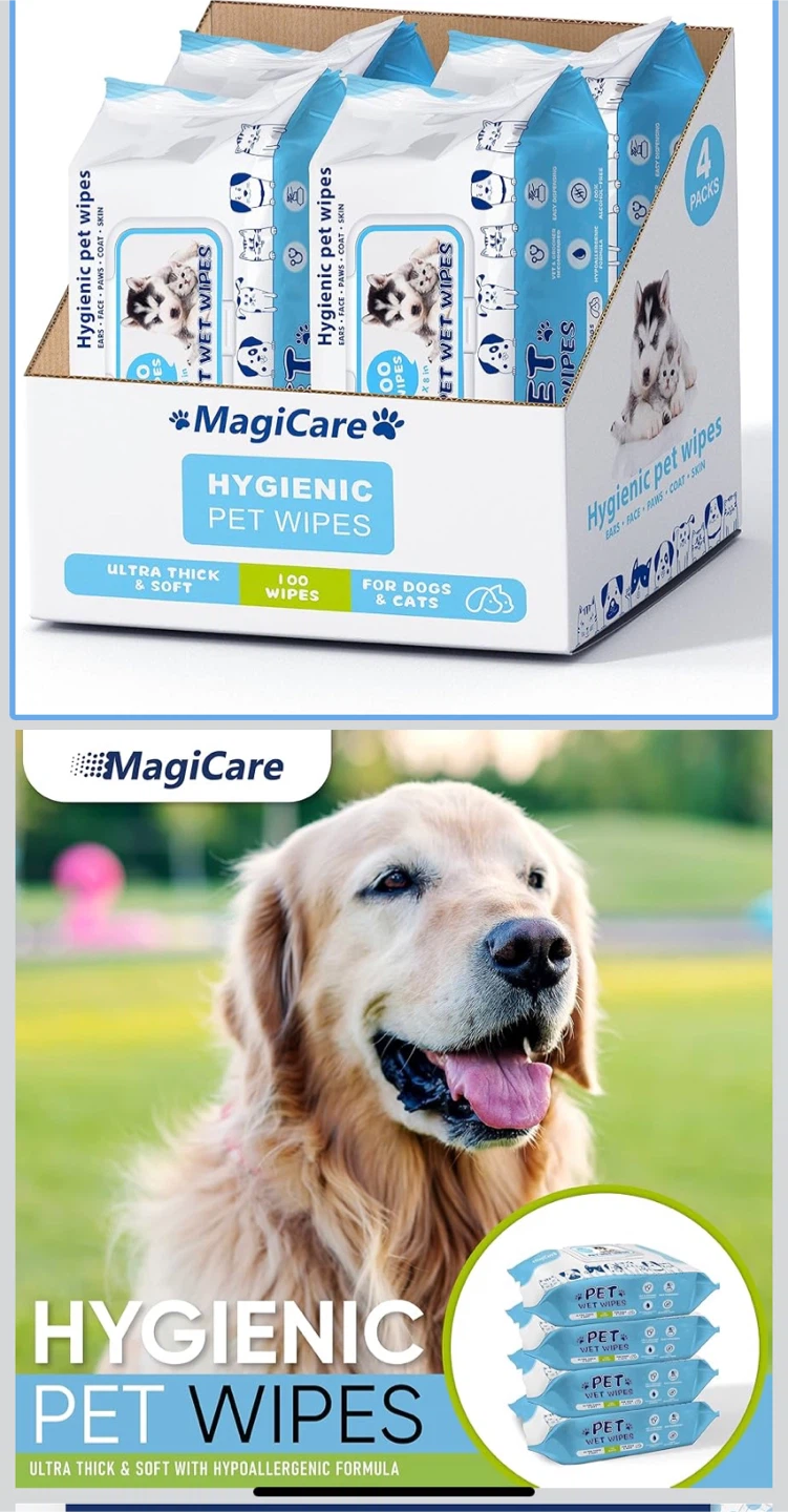 MagiCare Hygienic Pet Wet Wipes - 100 Count
