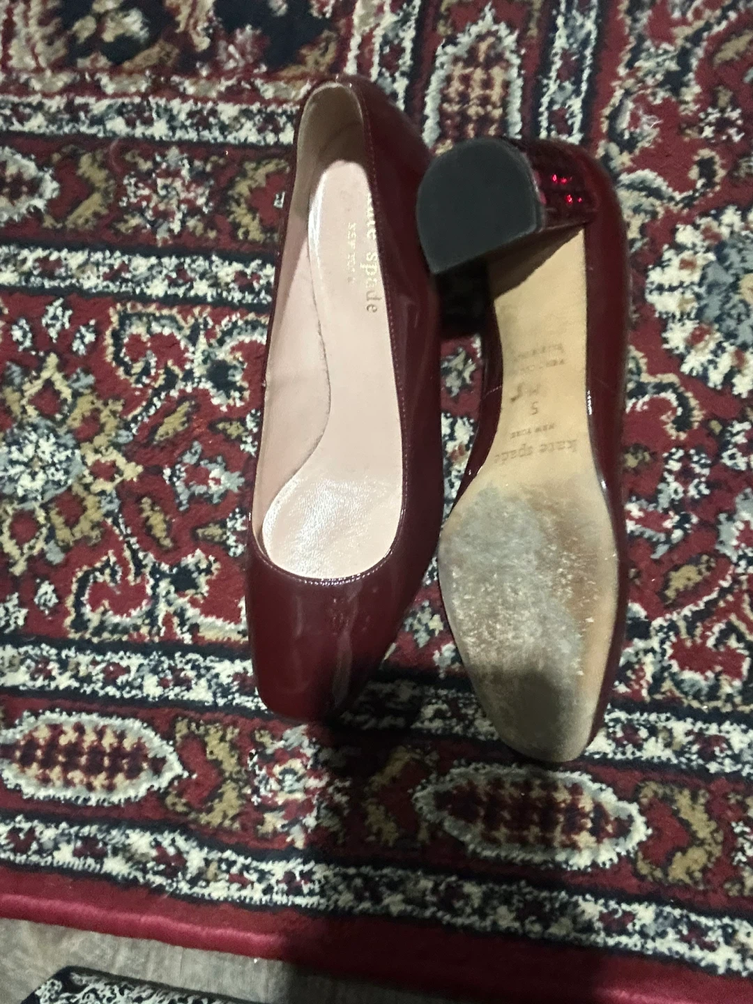 Kate Spade Burgundy Patent Leather Heels - Size 5 - photo 2