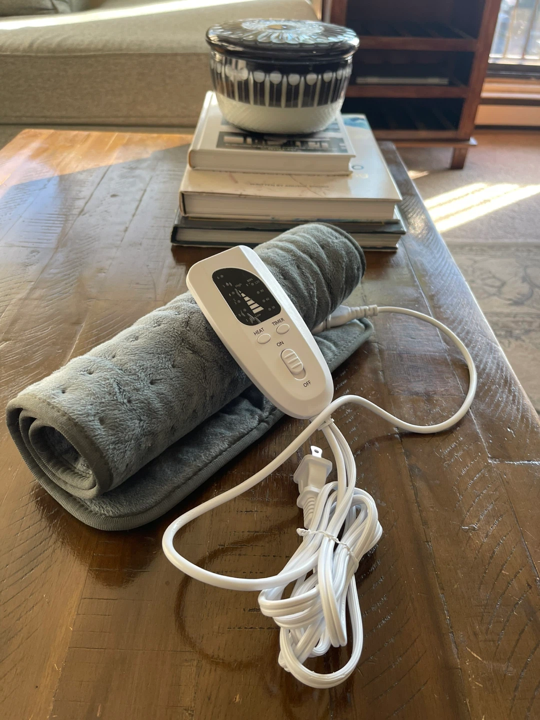 Grey Plush Electric Heating Pad