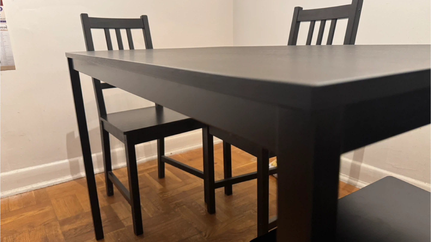Black Dining Table and Chairs Set - photo 2