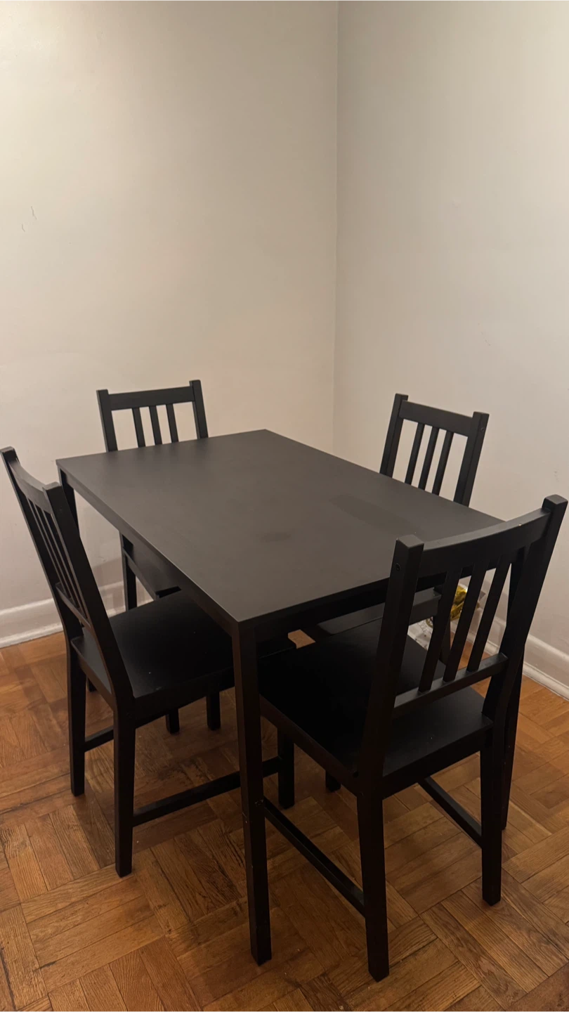 Black Dining Table and Chairs Set