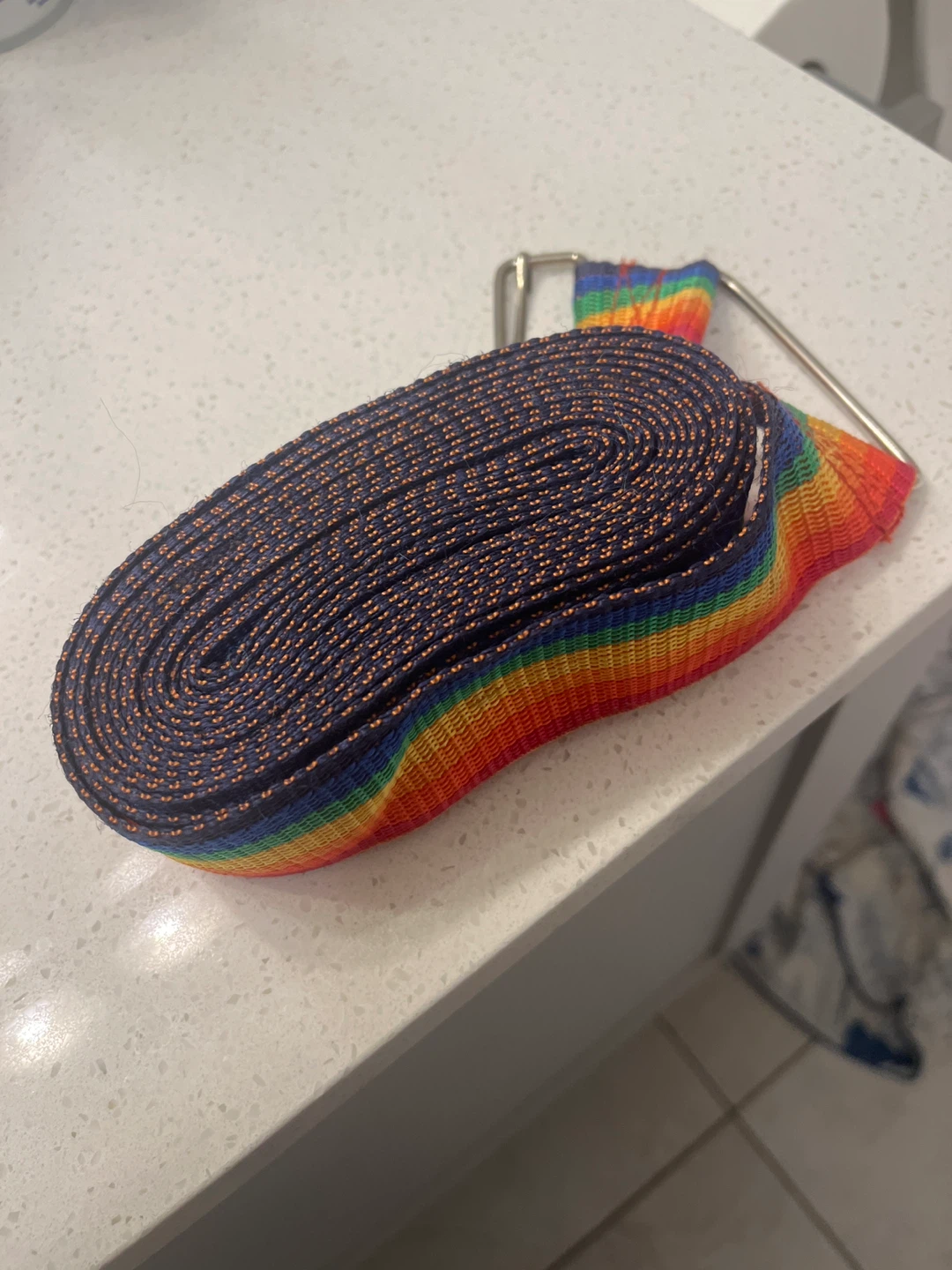 Rainbow Patterned Strap with Metal Buckle