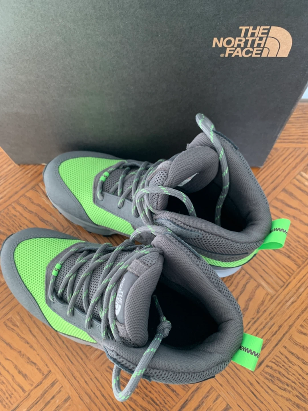 The North Face Grey and Green Mid-Top Hiking Boots - photo 3