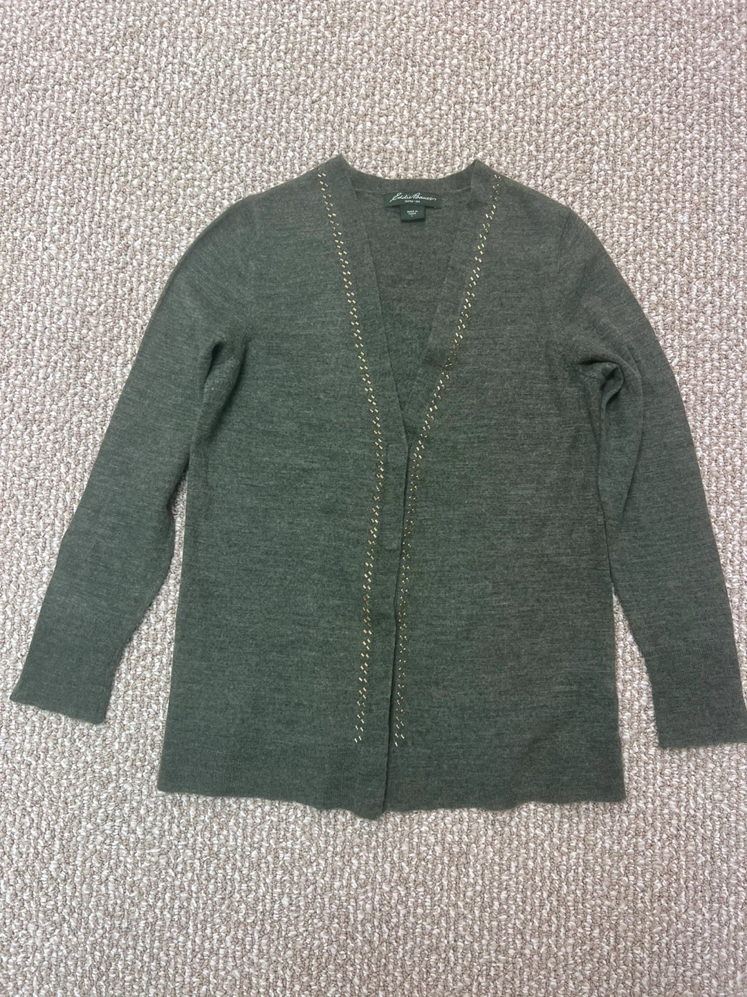 Eddie Bauer 100% Merino Wool Cardigan Sweater