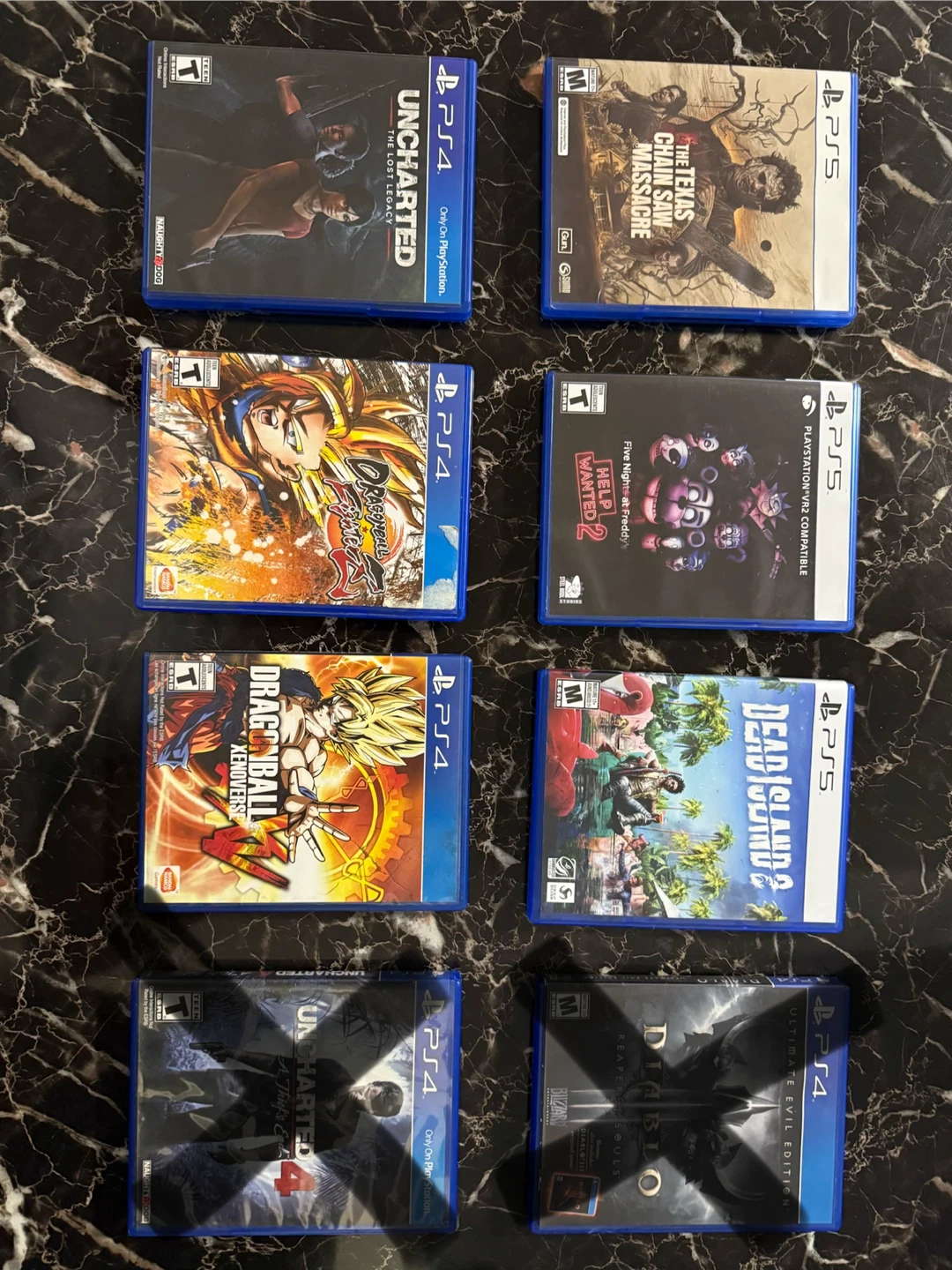 PS4/PS5 Games - Uncharted, Diablo, Dragon Ball, FNAF