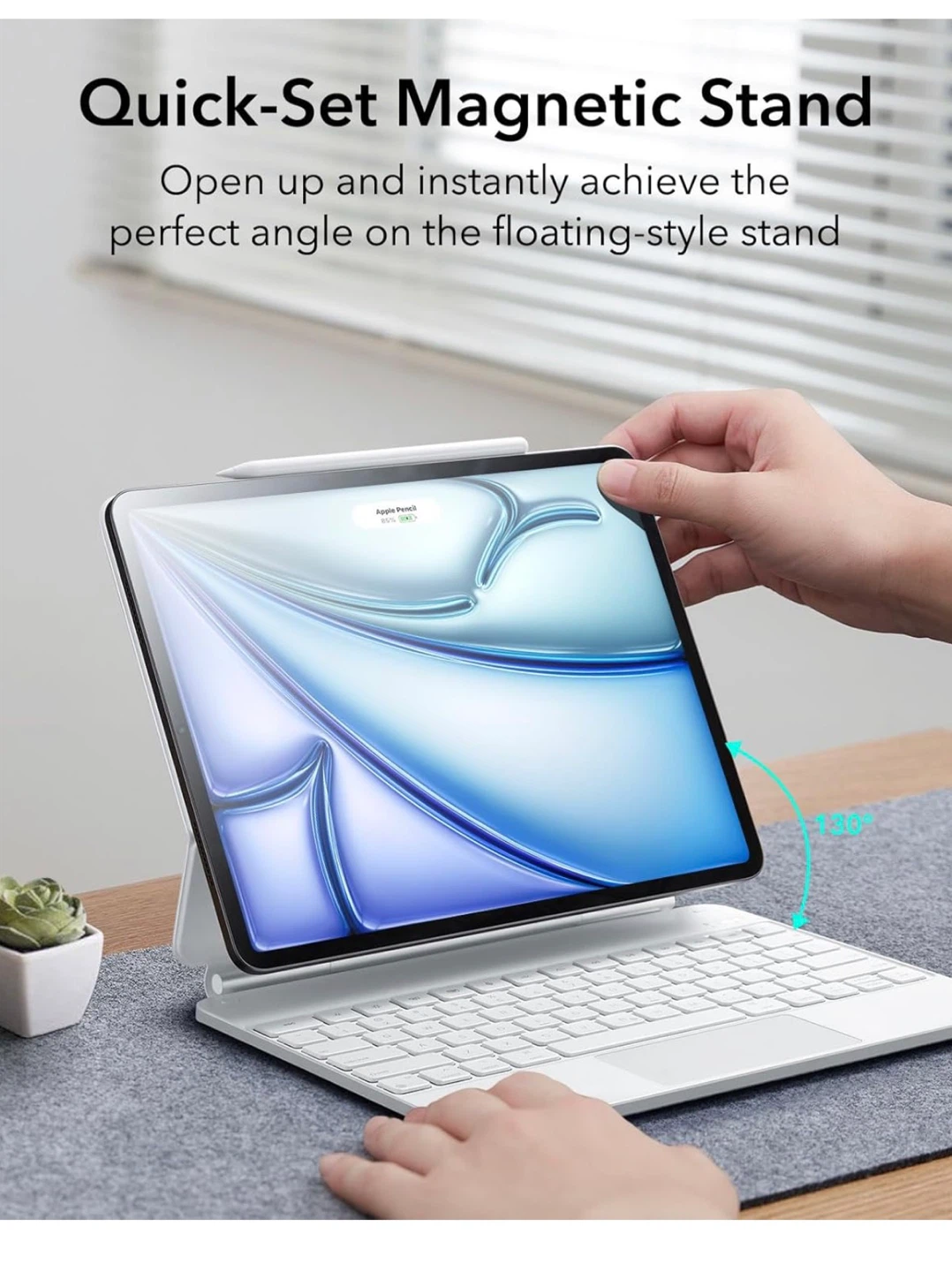 ESR Case Keyboard for iPad Air 13" & Pro 12.9" - White - photo 4