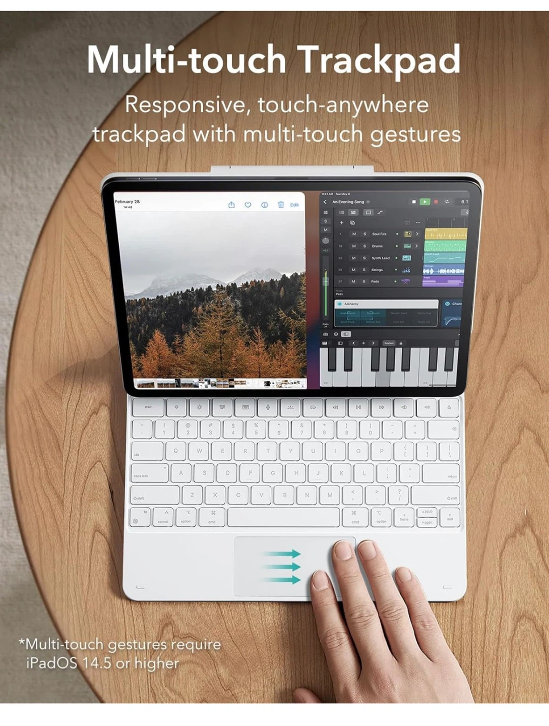 ESR Case Keyboard for iPad Air 13" & Pro 12.9" - White - photo 5